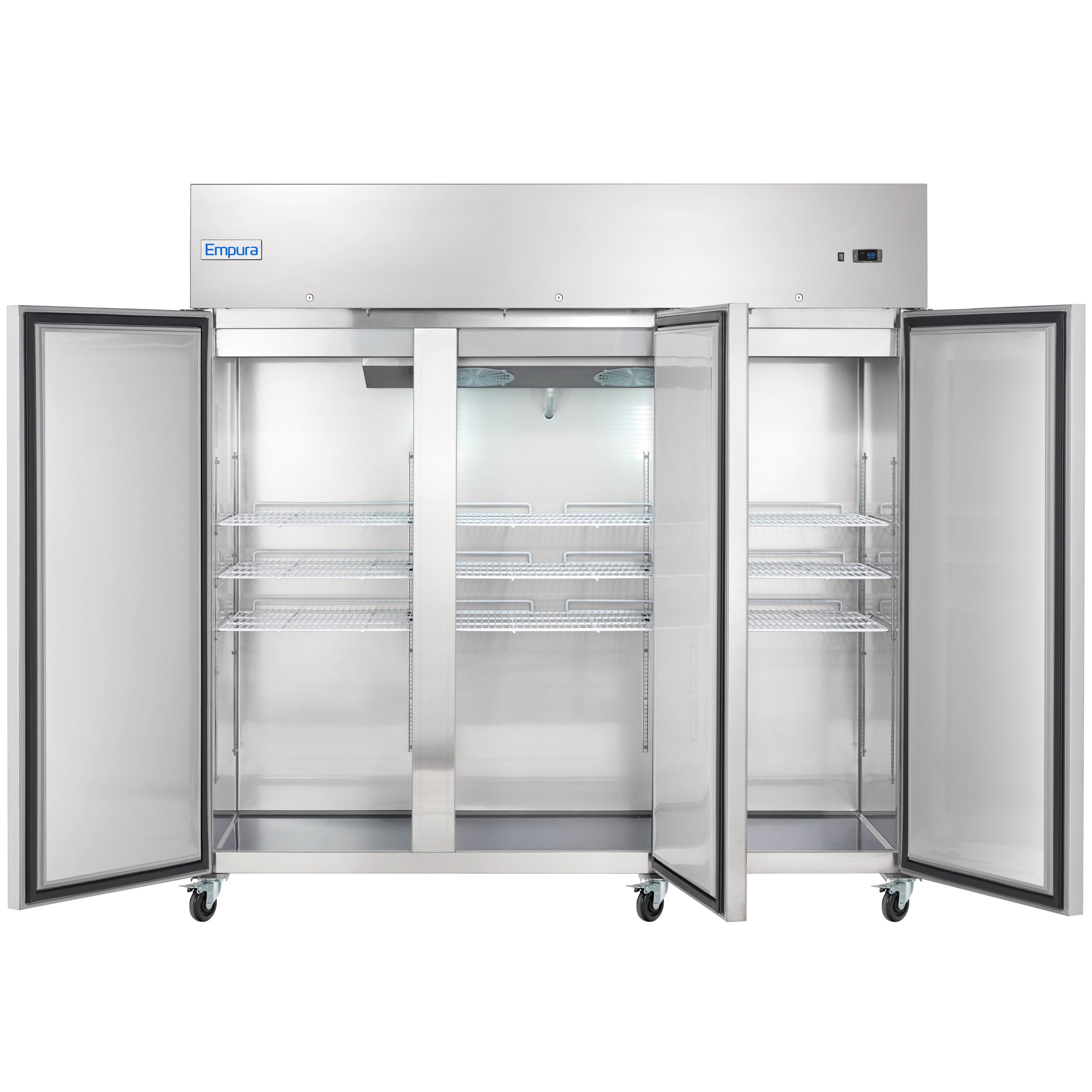 81" Commercial Stainless Steel 3 Door Reach-In Refrigerator