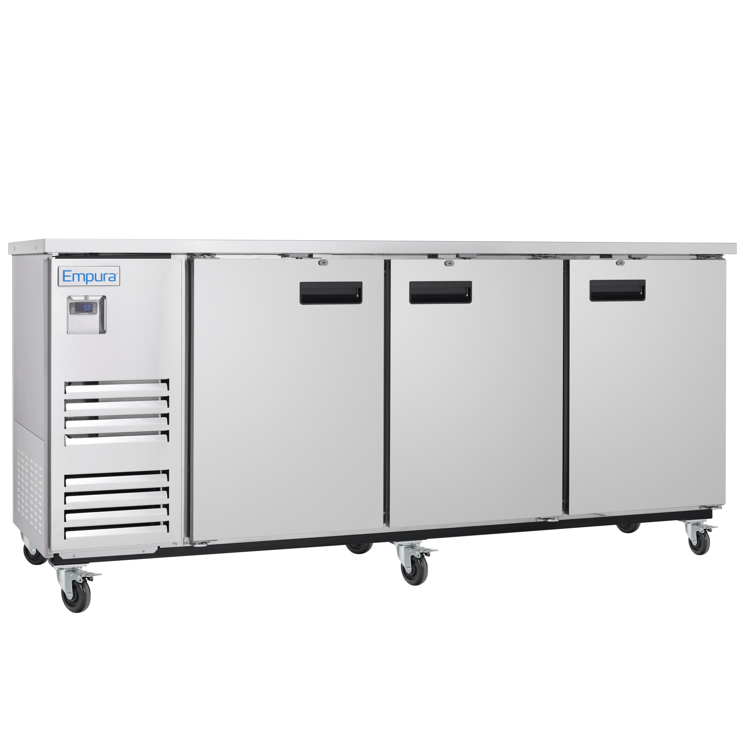 90" x 28" Swing Solid Door Stainless Steel Commercial Back Bar Refrigerator