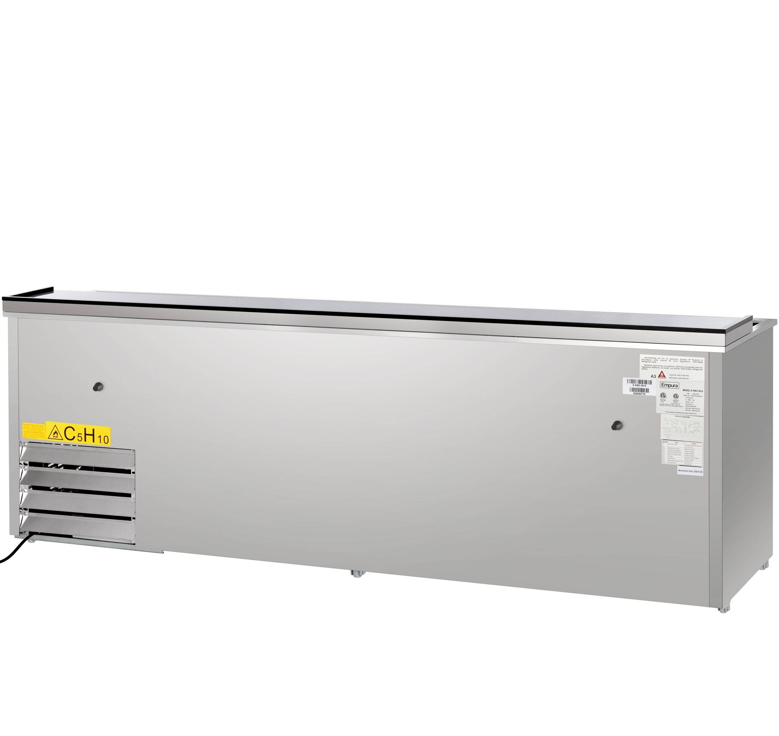 95" Stainless Steel Commercial Horizontal Bottle Cooler