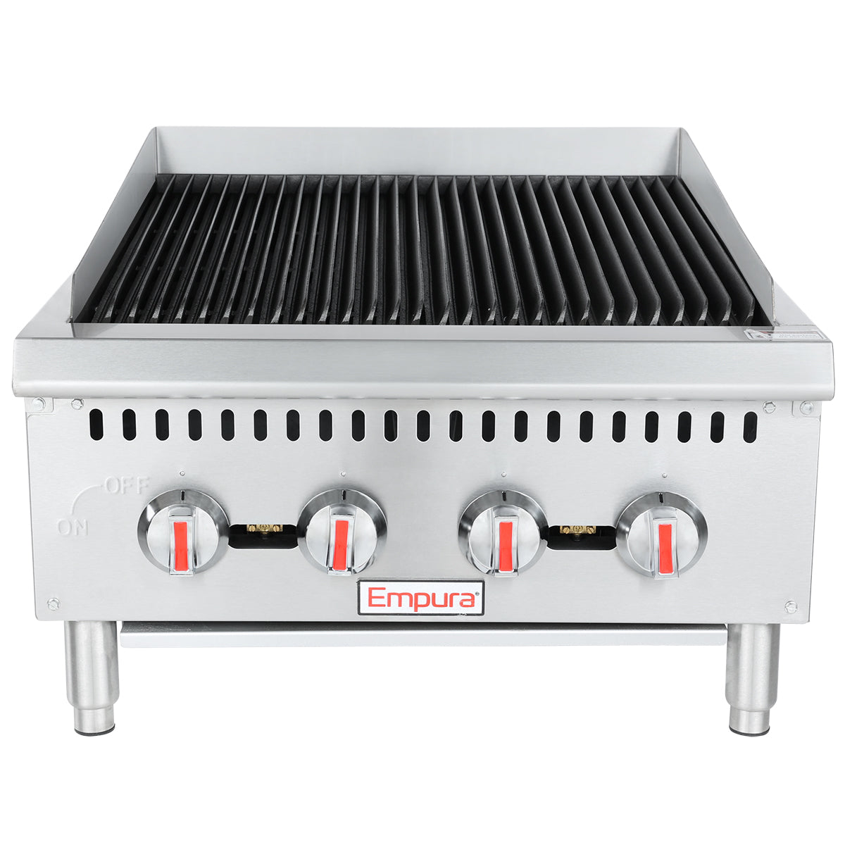 24" Gas Countertop Heavy Duty Radiant Commercial Charbroiler - 80,000 BTU Charbroiler, Gas, Countertop Empura
