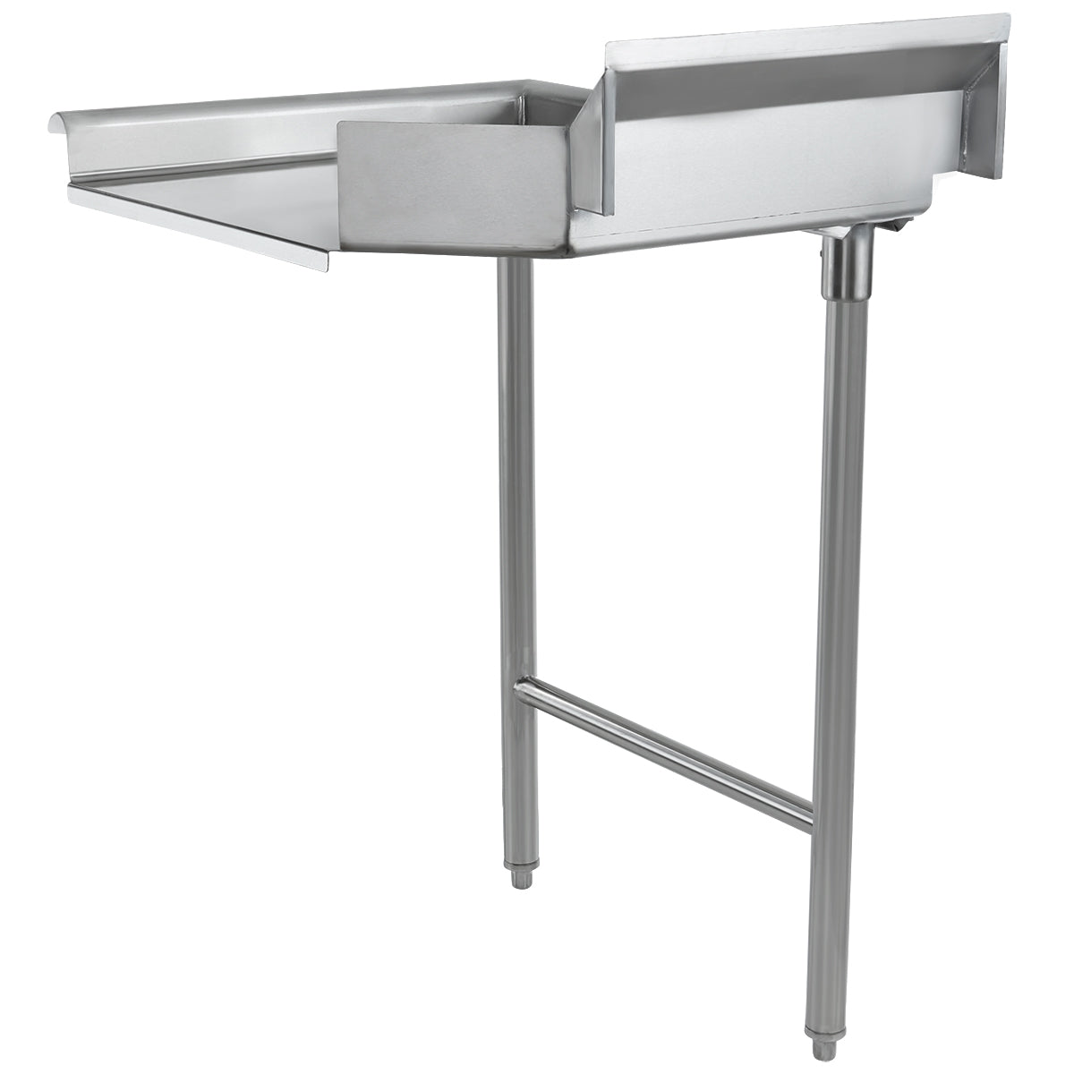 24" Clean Dish Table with Left Drainboard - 16 Gauge 304 Stainless Steel, NSF Dishtable, Clean Straight Empura