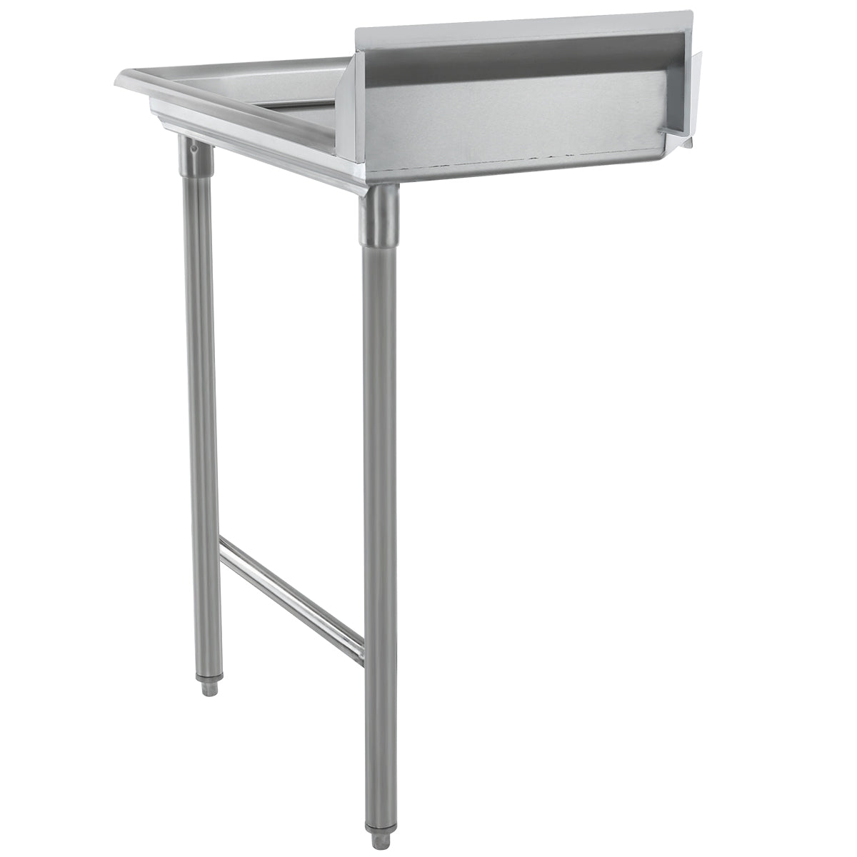 24" Clean Dish Table with Right Drainboard - 16 Gauge 304 Stainless Steel, NSF Dishtable, Clean Straight Empura