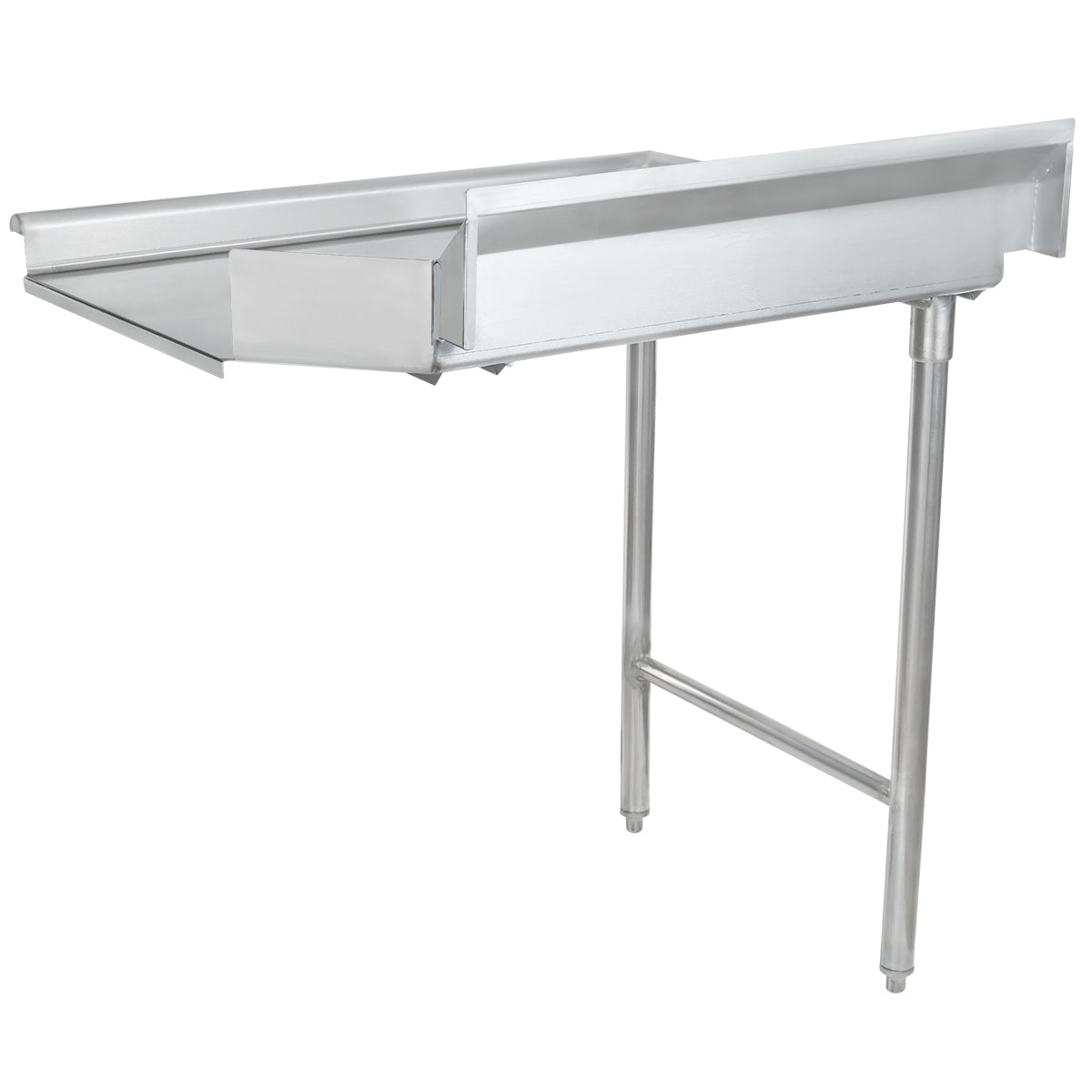 36" Clean Dish Table with Left Drainboard - 16 Gauge 304 Stainless Steel, NSF Dishtable, Clean Straight Empura