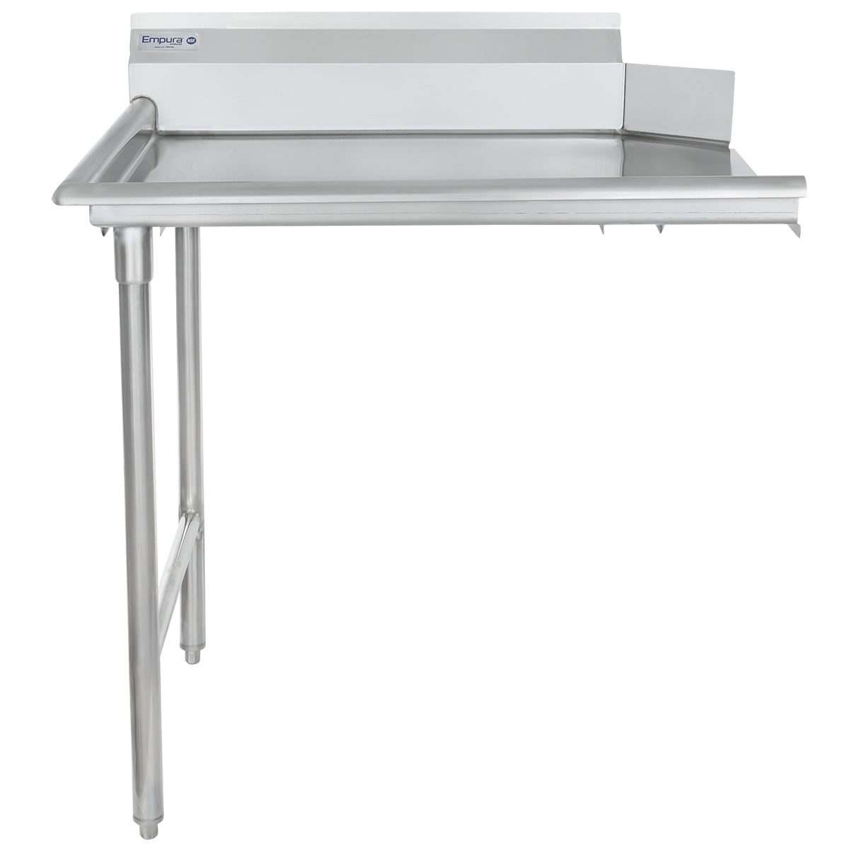 36" Clean Dish Table with Left Drainboard - 16 Gauge 304 Stainless Steel, NSF Dishtable, Clean Straight Empura