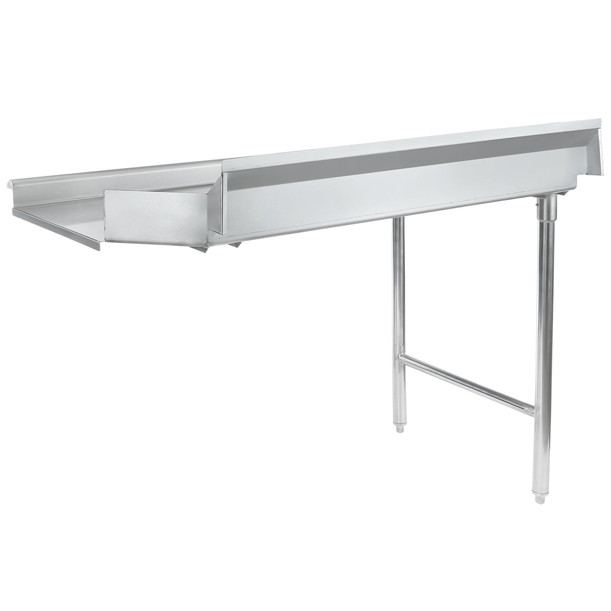 48" Clean Dish Table with Left Drainboard - 16 Gauge 304 Stainless Steel, NSF Dishtable, Clean Straight Empura