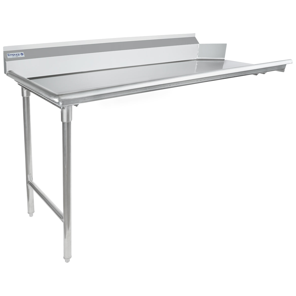 60" Clean Dish Table with Left Drainboard - 16 Gauge 304 Stainless Steel, NSF Dishtable, Clean Straight Empura