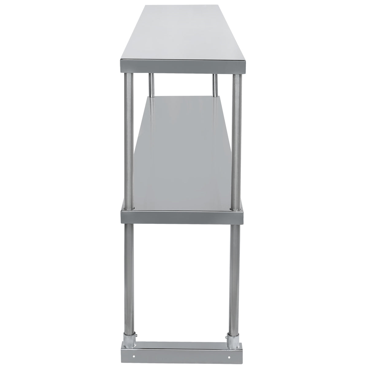 Commercial Double Deck Overshelf, 60" x 12" x 32", 18 Gauge Stainless Steel, Table-Mounted, NSF Overshelf, Table-Mounted Empura