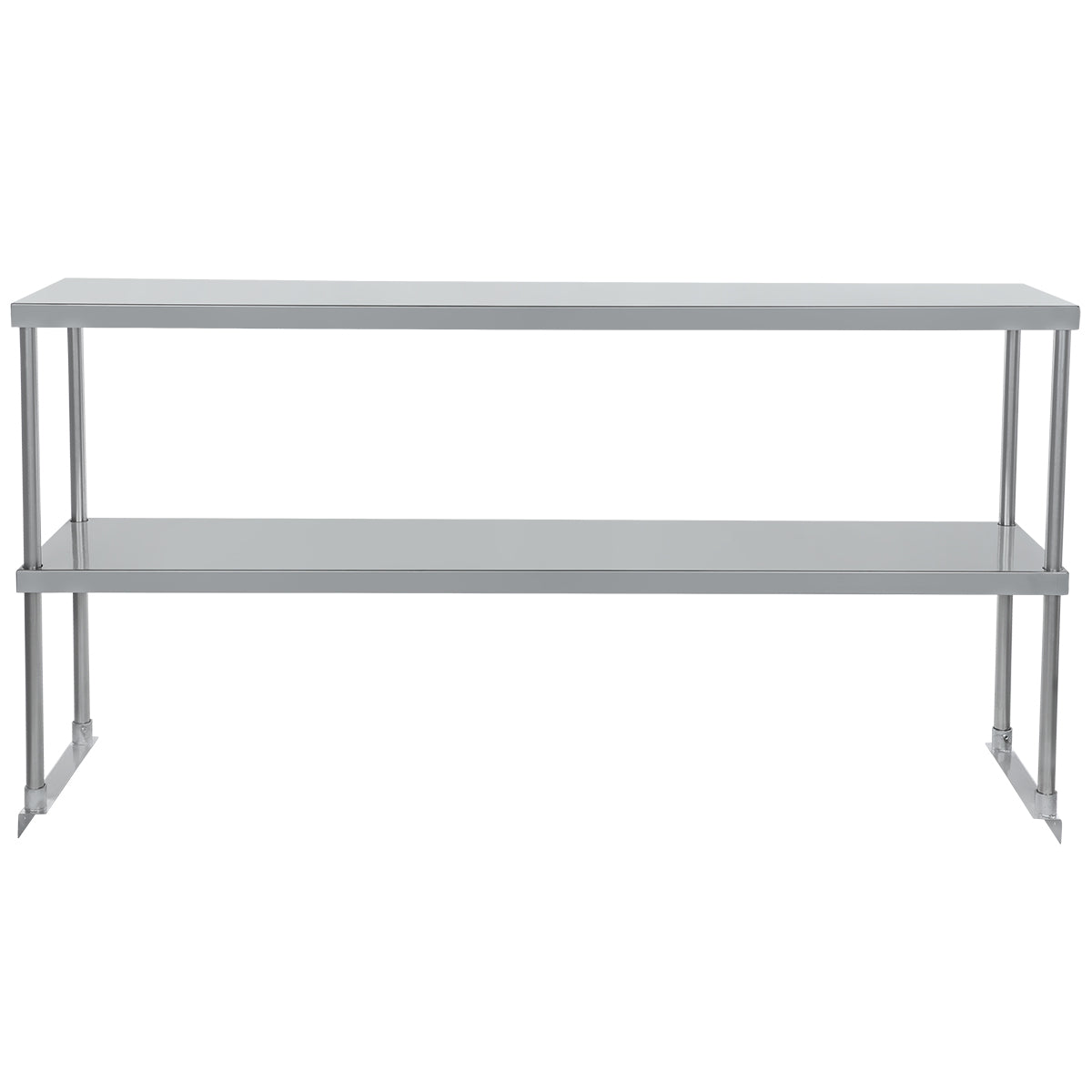 Commercial Double Deck Overshelf, 60" x 12" x 32", 18 Gauge Stainless Steel, Table-Mounted, NSF Overshelf, Table-Mounted Empura