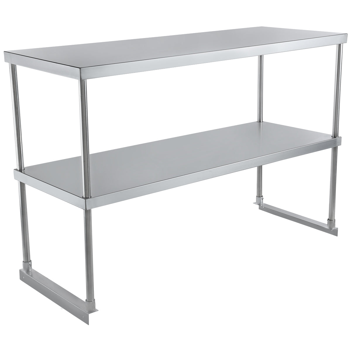Commercial Double Deck Overshelf, 48" x 18" x 32", 18 Gauge Stainless Steel, Table-Mounted, NSF Overshelf, Table-Mounted Empura