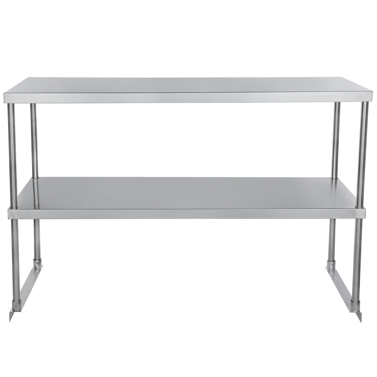 Commercial Double Deck Overshelf, 48" x 18" x 32", 18 Gauge Stainless Steel, Table-Mounted, NSF Overshelf, Table-Mounted Empura