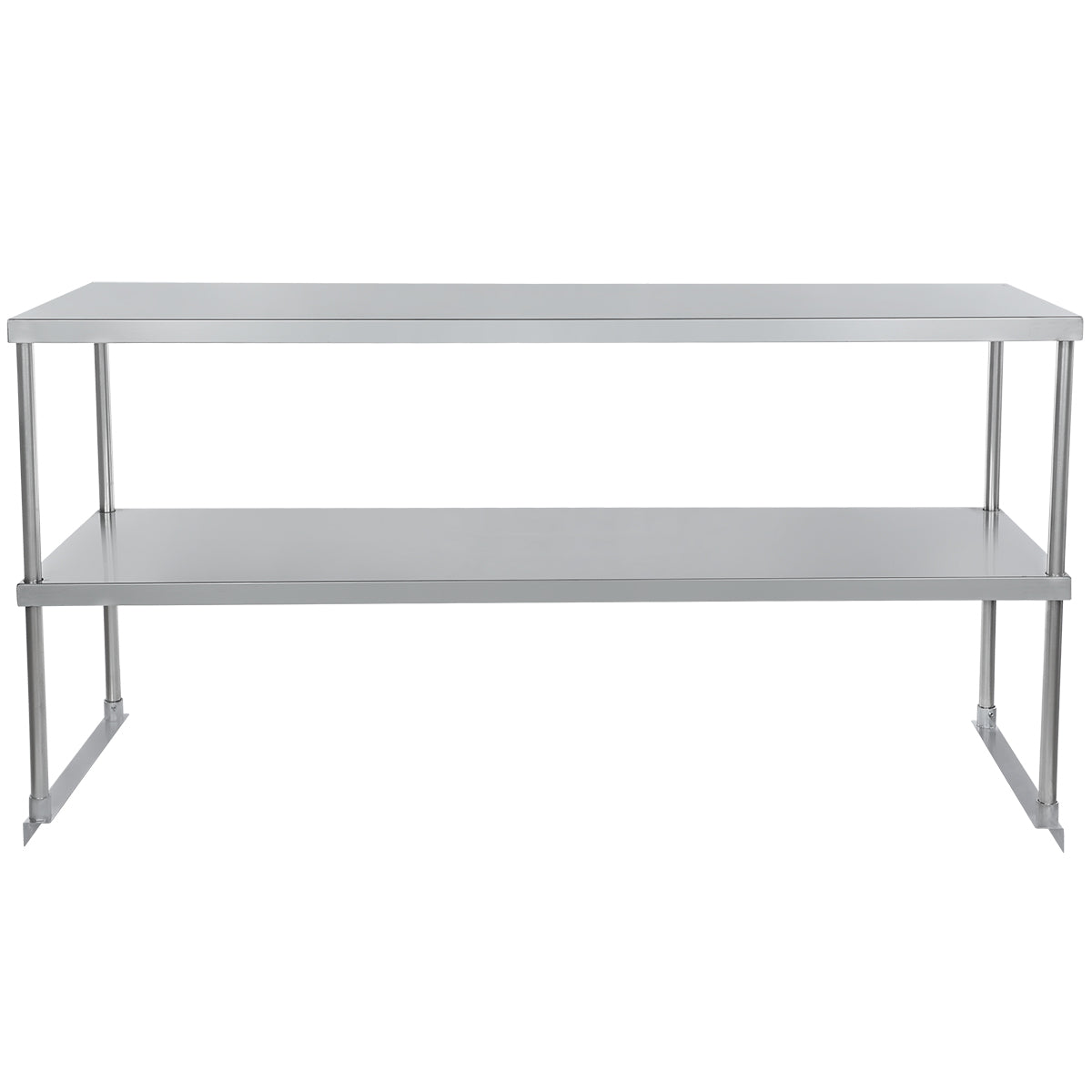 Commercial Double Deck Overshelf, 60" x 18" x 32", 18 Gauge Stainless Steel, Table-Mounted, NSF Overshelf, Table-Mounted Empura