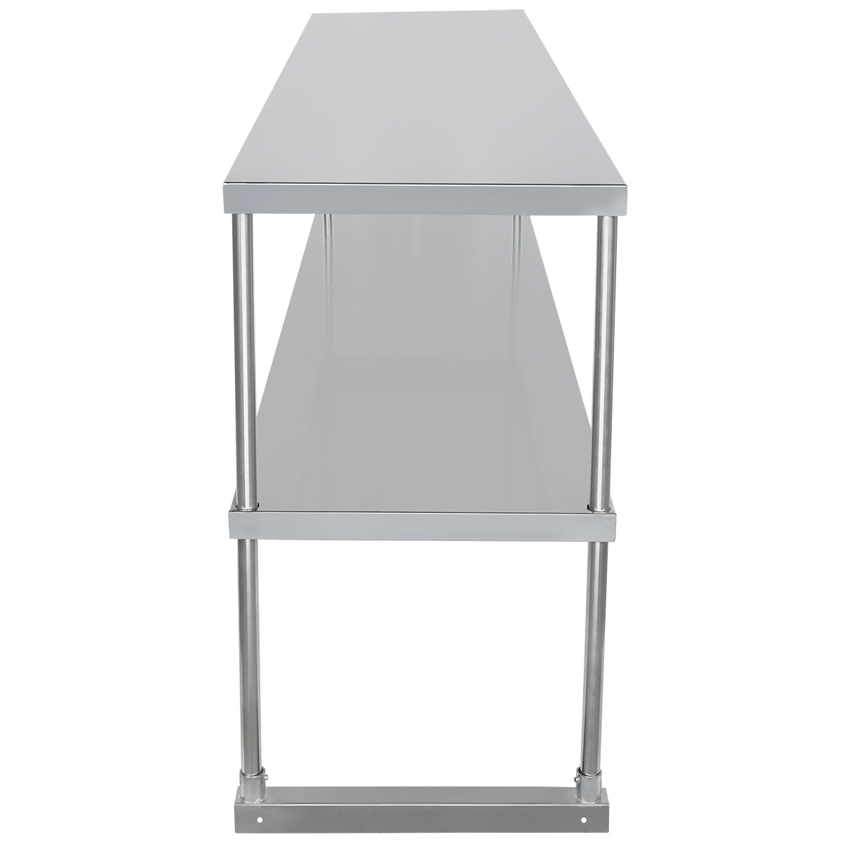Commercial Double Deck Overshelf, 72" x 18" x 32", 18 Gauge Stainless Steel, Table-Mounted, NSF Overshelf, Table-Mounted Empura