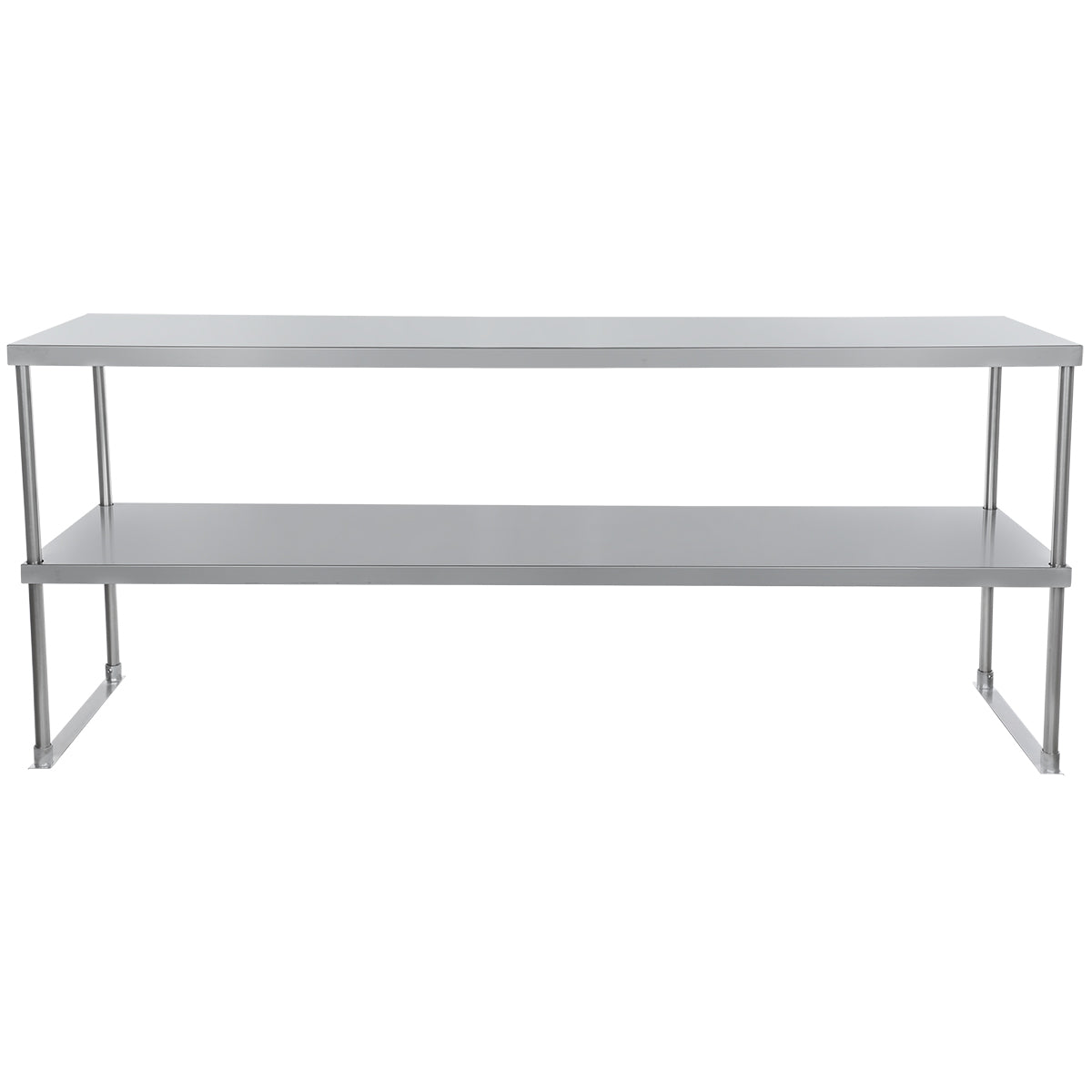 Commercial Double Deck Overshelf, 72" x 18" x 32", 18 Gauge Stainless Steel, Table-Mounted, NSF Overshelf, Table-Mounted Empura