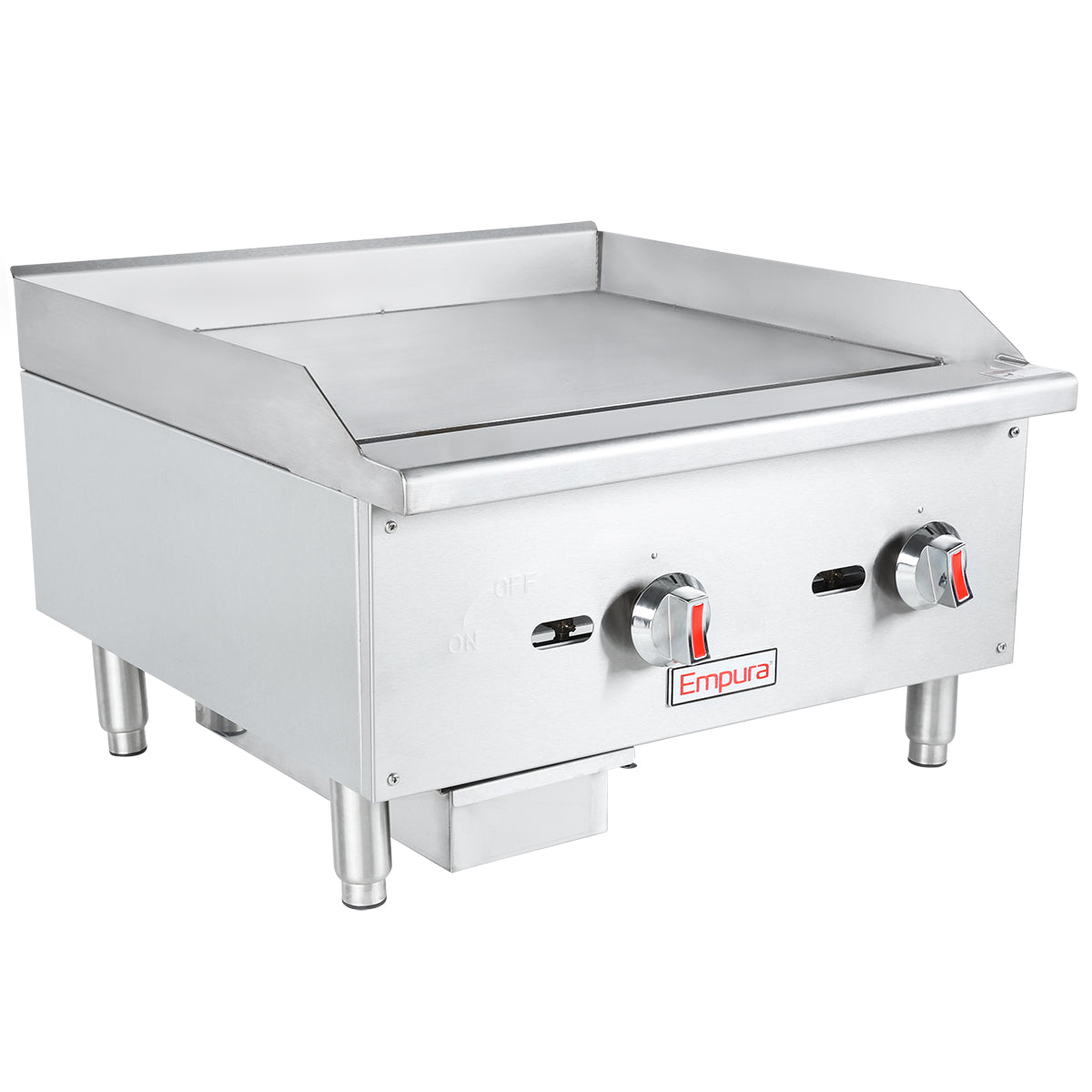 24" Standard Duty Commercial Countertop Gas Griddle with Manual Controls - 60,000 BTU Griddle, Gas, Countertop Empura