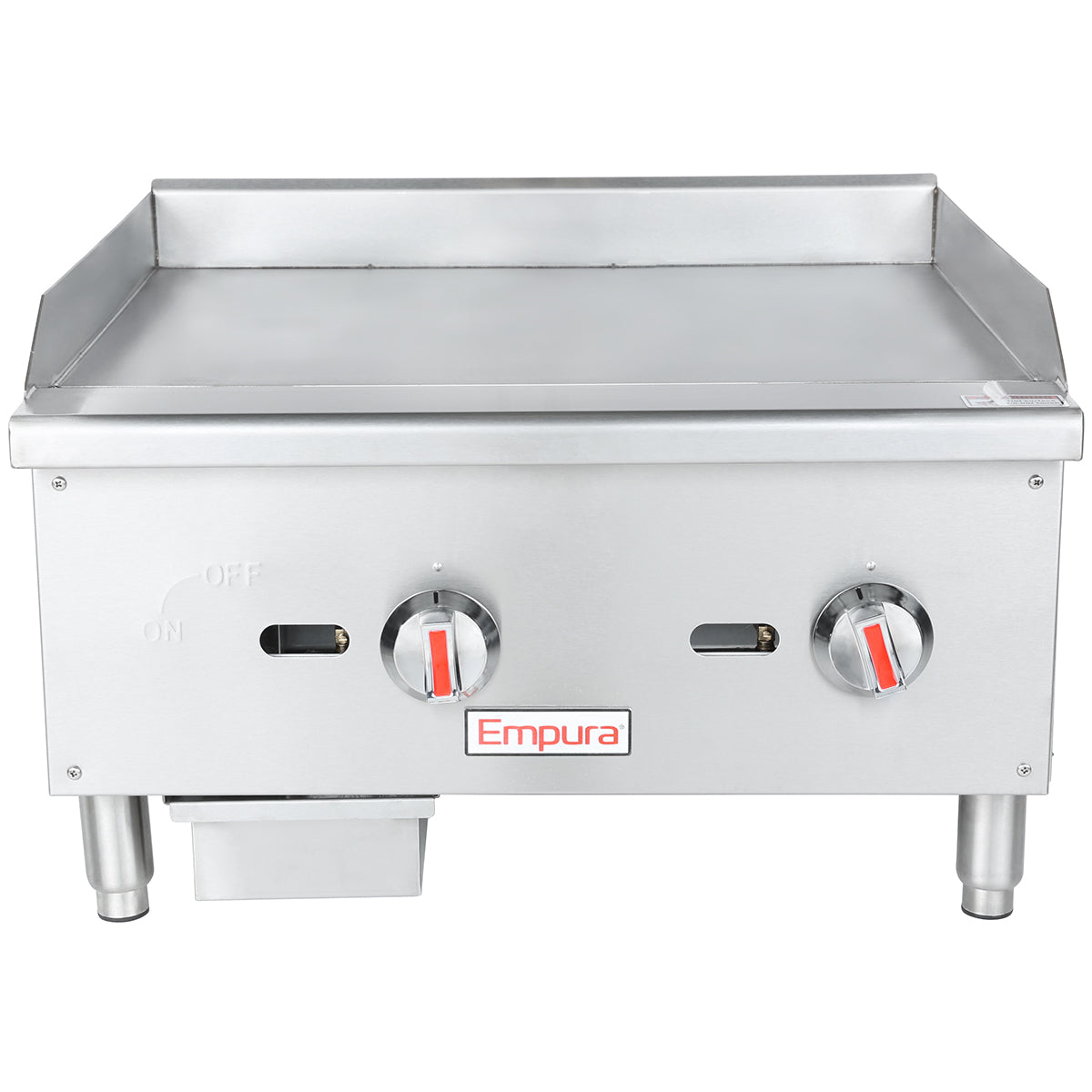 24" Standard Duty Commercial Countertop Gas Griddle with Manual Controls - 60,000 BTU Griddle, Gas, Countertop Empura