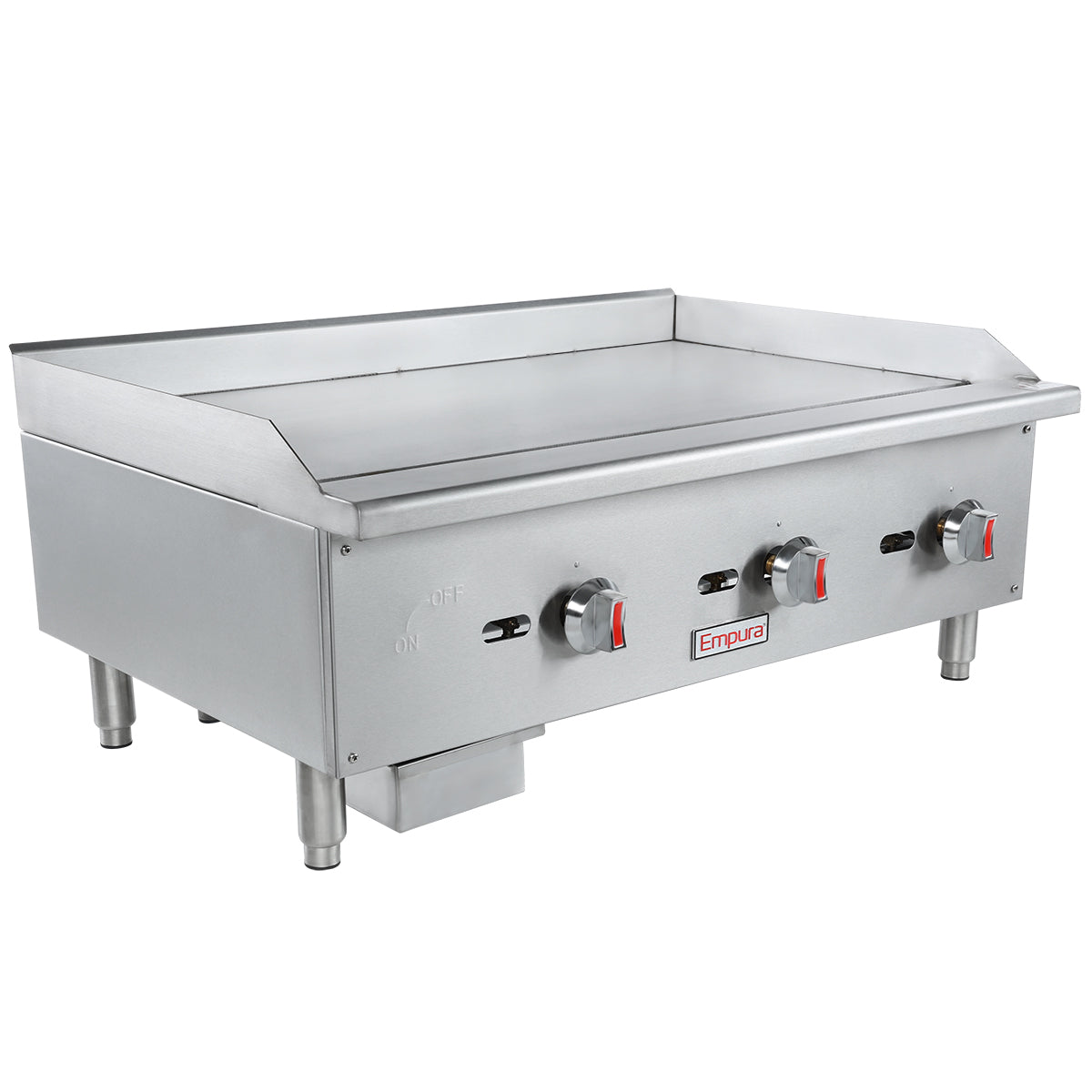 36" Standard Duty Commercial Countertop Gas Griddle with Manual Controls - 90,000 BTU Griddle, Gas, Countertop Empura