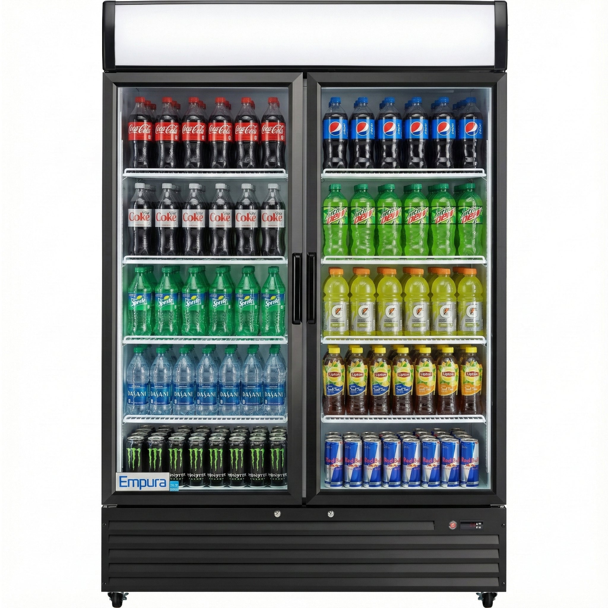 52" Black Swing Commercial Glass Door Merchandiser Refrigerator - 48 cu ft
