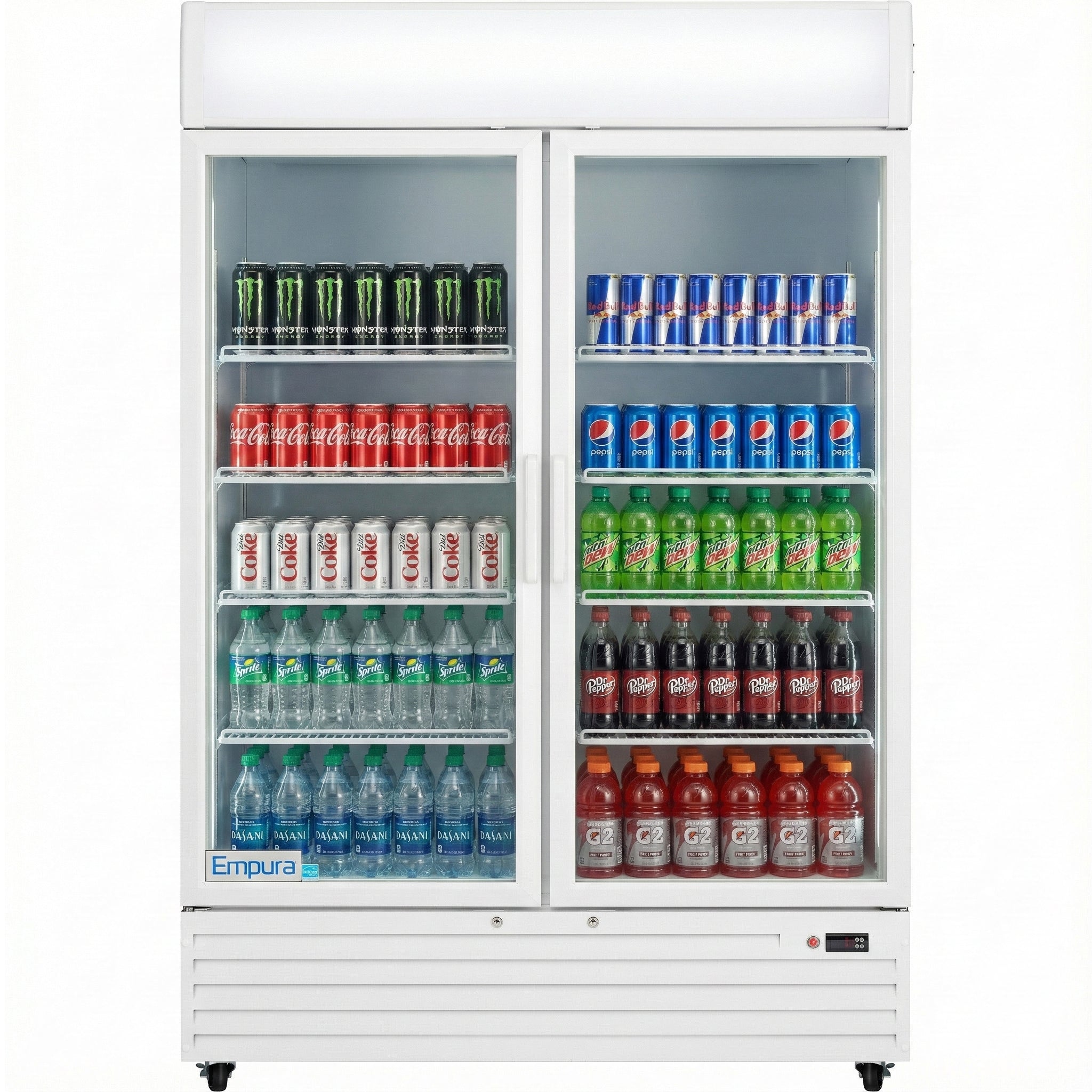 52" White Swing Commercial Glass Door Merchandiser Refrigerator - 48 cu ft