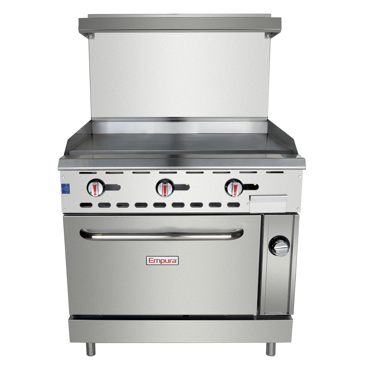 36" Commercial Gas Range with Flat Griddle Top and Oven