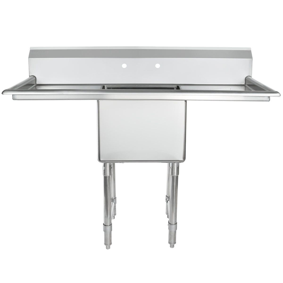 54" 16 Gauge Stainless Steel One Compartment Heavy Duty Sink with Stainless Steel Legs, Cross Bracing, and 1 Drainboard - 18" x 14" x 18" Bowl, NSF Sink, (1) One Compartment Empura