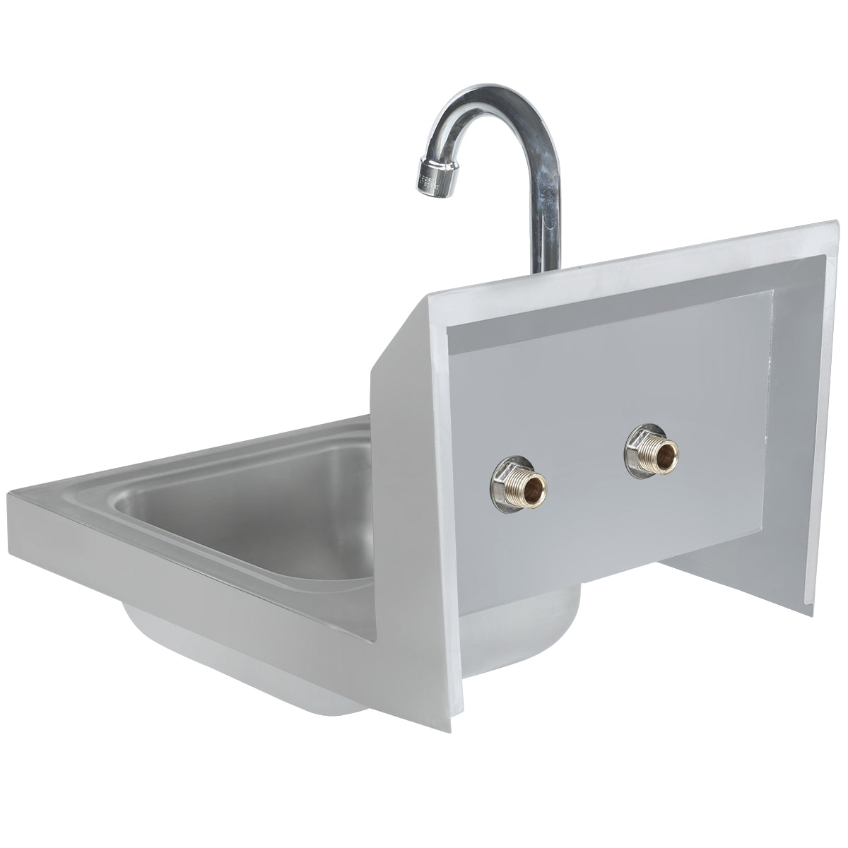 12" Wall Mounted Commercial 20 Gauge Stainless Hand Sink with Gooseneck Faucet, NSF Sink, Hand Empura