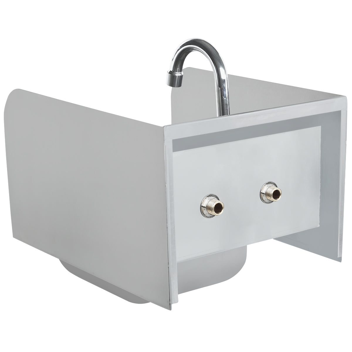 12" Wall Mounted Commercial 20 Gauge Stainless Hand Sink with Gooseneck Faucet and Side Splashes, NSF Sink, Hand Empura