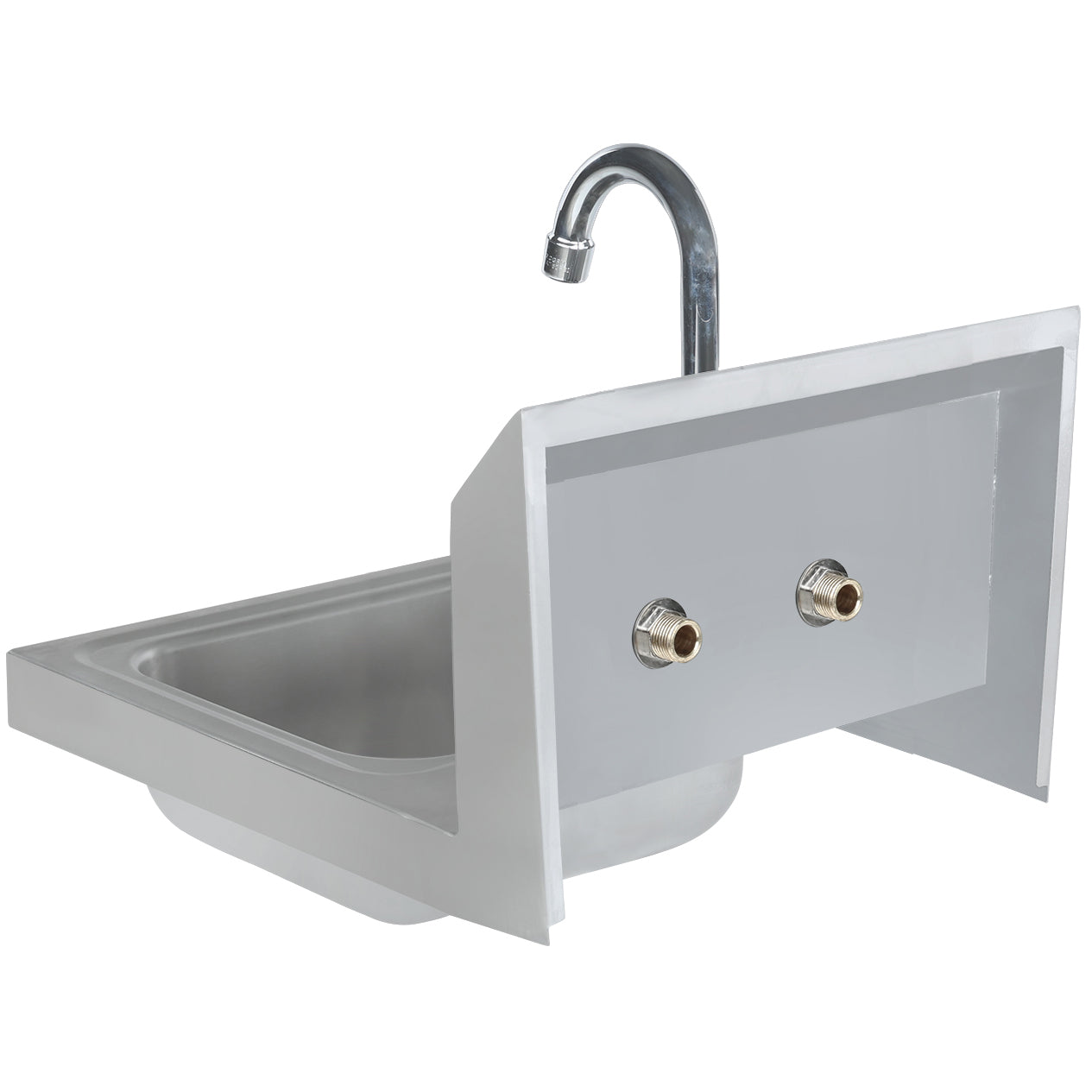 14" Wall Mounted Commercial 20 Gauge Stainless Hand Sink with Gooseneck Faucet, NSF Sink, Hand Empura