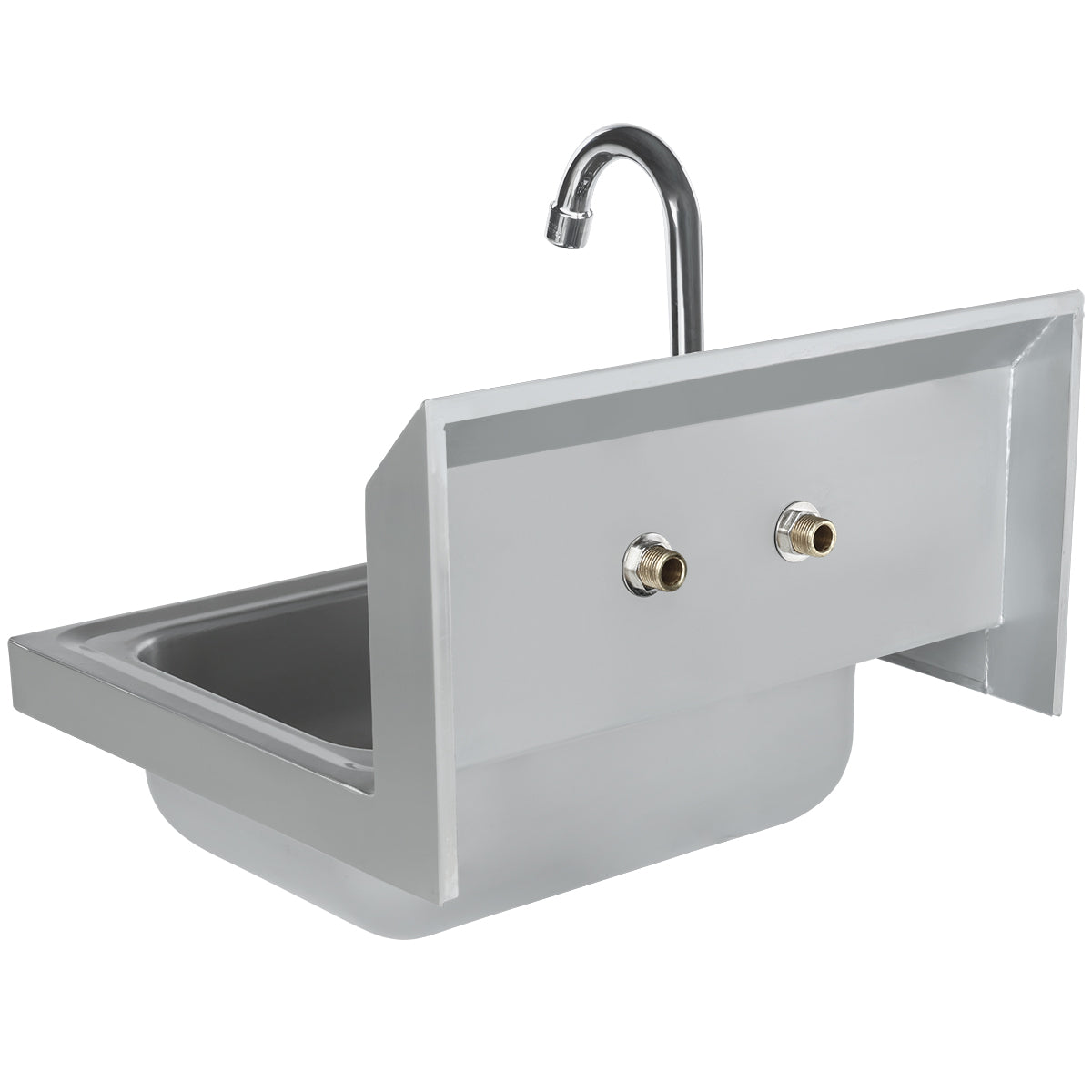 17" Wall Mounted Commercial 20 Gauge Stainless Hand Sink with Gooseneck Faucet, NSF Sink, Hand Empura