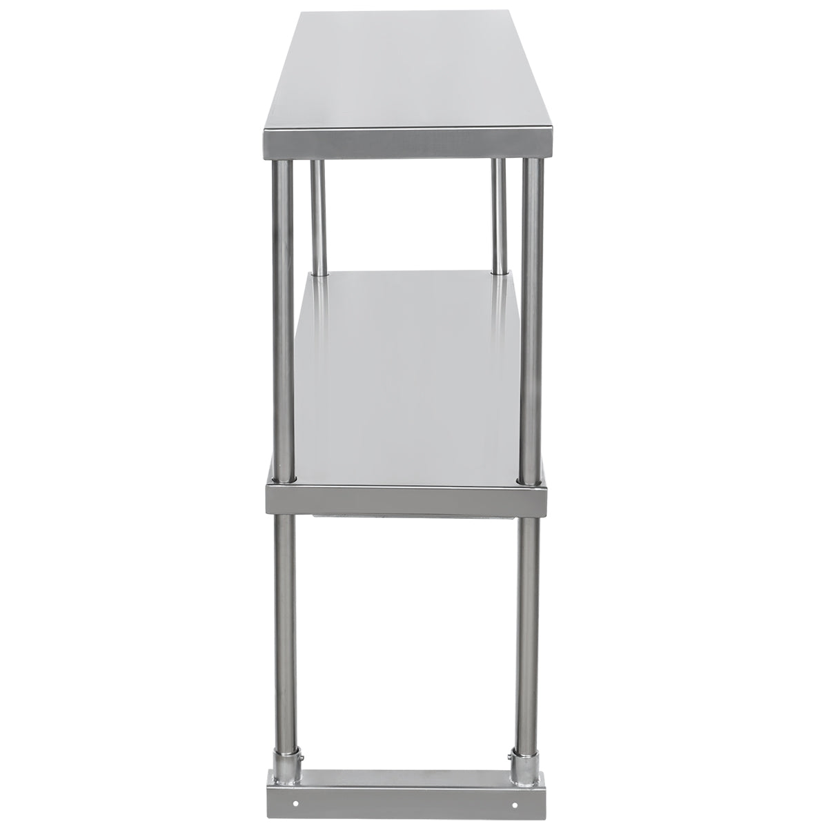 Commercial Double Deck Overshelf, 48" x 12" x 32", 18 Gauge Stainless Steel, Table-Mounted, NSF Overshelf, Table-Mounted Empura
