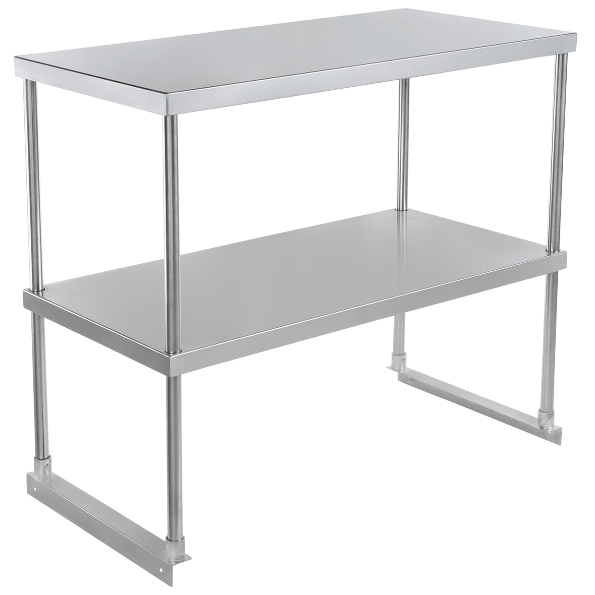 Commercial Double Deck Overshelf, 36" x 18" x 32", 18 Gauge Stainless Steel, Table-Mounted, NSF Overshelf, Table-Mounted Empura