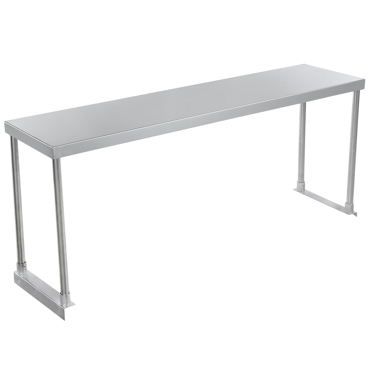 Commercial Single Deck Overshelf, 48" x 12" x 19.5", 18 Gauge Stainless Steel, Table-Mounted, NSF Overshelf, Table-Mounted Empura
