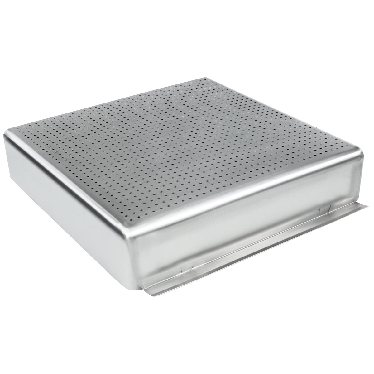 19.75" x 19.75" x 4" 18-Gauge Stainless Steel Pre-Rinse Basket Drain, Floor, Accessories Empura