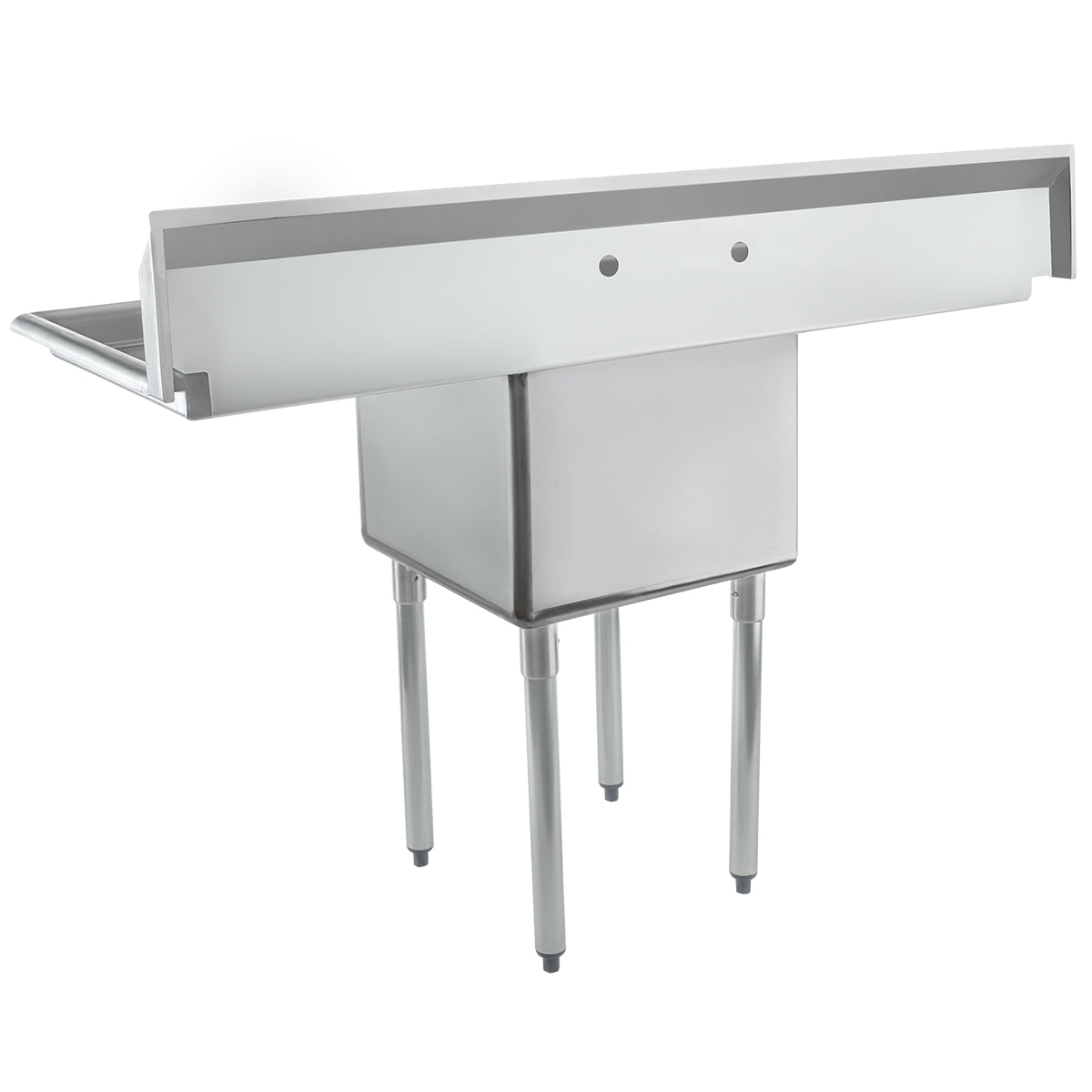 54" 18 Gauge Stainless Steel One Compartment Standard Duty Sink with Galvanized Legs, Cross Bracing, and 1 Drainboard - 18" x 14" x 18" Bowl, NSF Sink, (1) One Compartment Empura