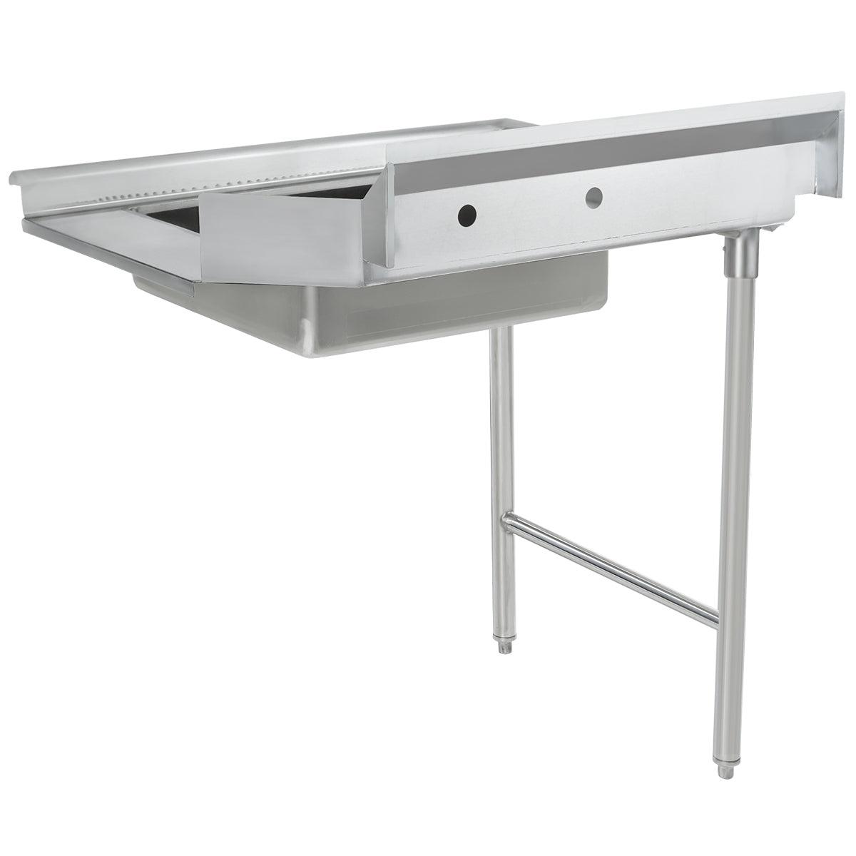 36" Soiled Dish Table with Left Drainboard - 16 Gauge 304 Stainless Steel, NSF Dishtable, Soiled Empura