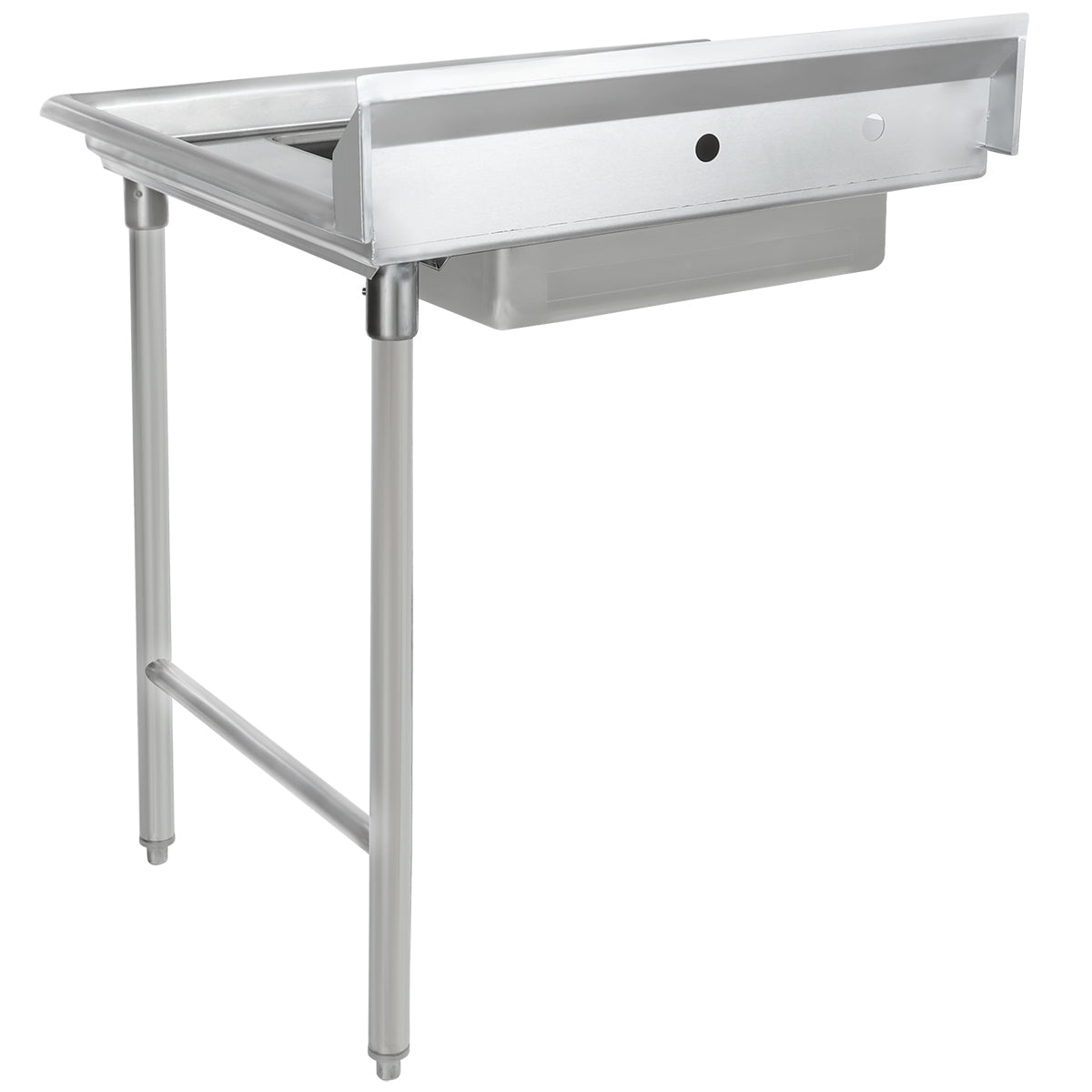 36" Soiled Dish Table with Right Drainboard - 16 Gauge 304 Stainless Steel, NSF Dishtable, Soiled Empura