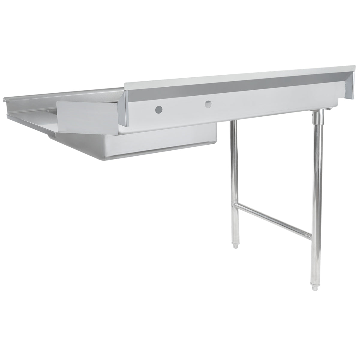 48" Soiled Dish Table with Left Drainboard - 16 Gauge 304 Stainless Steel, NSF Dishtable, Soiled Empura