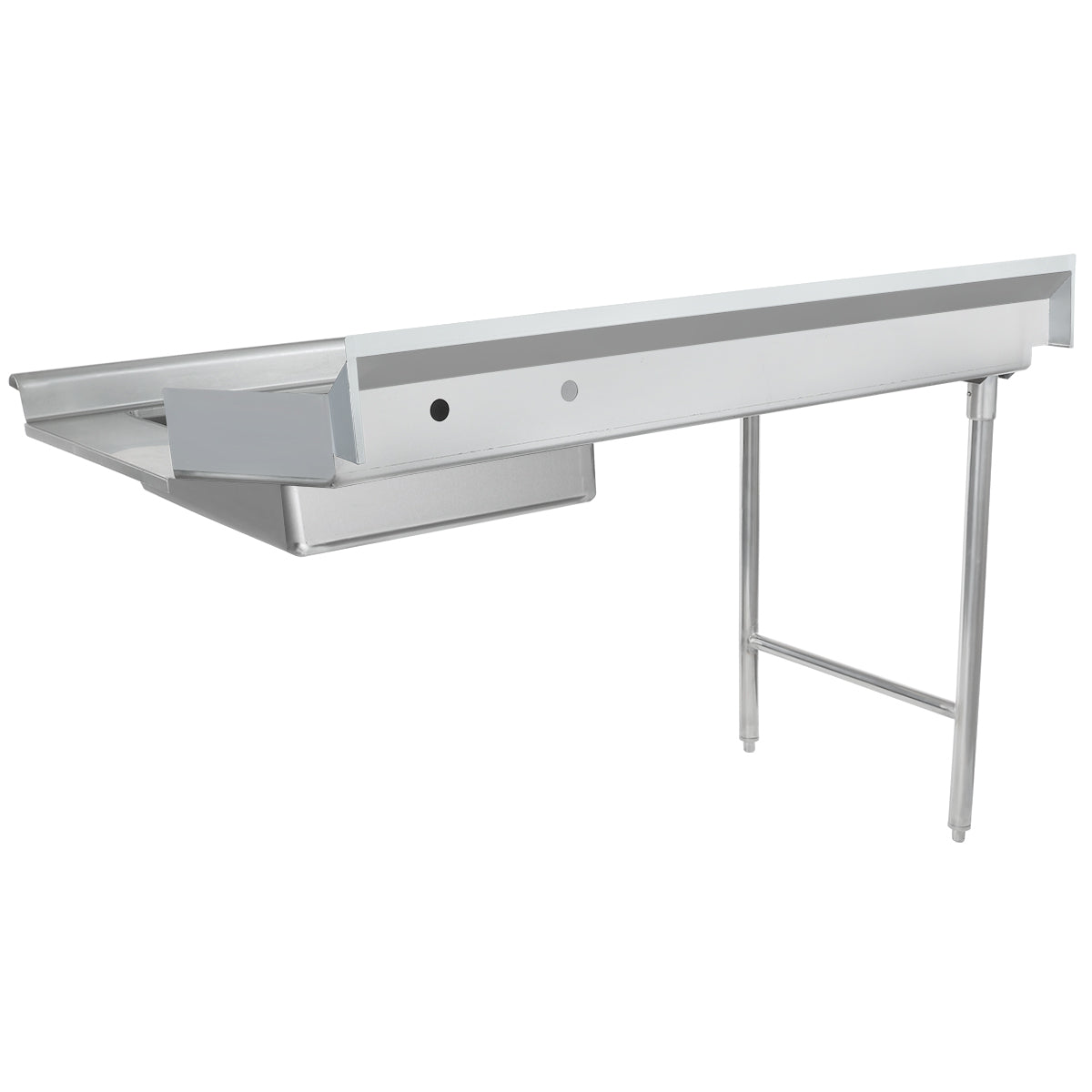 60" Soiled Dish Table with Left Drainboard - 16 Gauge 304 Stainless Steel, NSF Dishtable, Soiled Empura