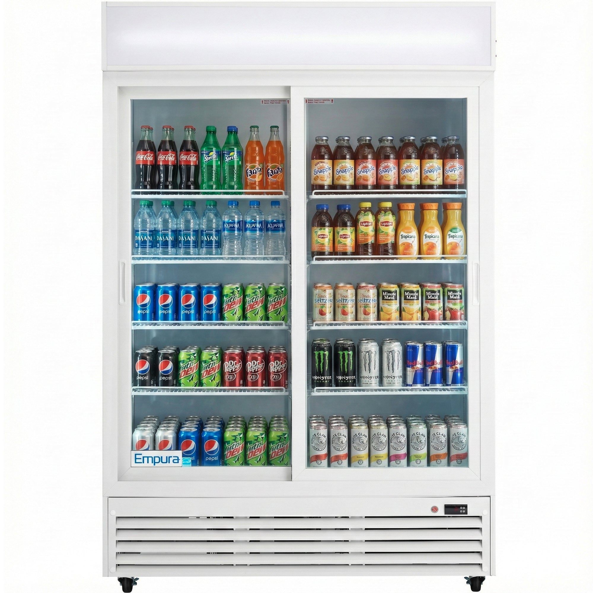 52" White Sliding Commercial Glass Door Merchandiser Refrigerator - 42 cu ft