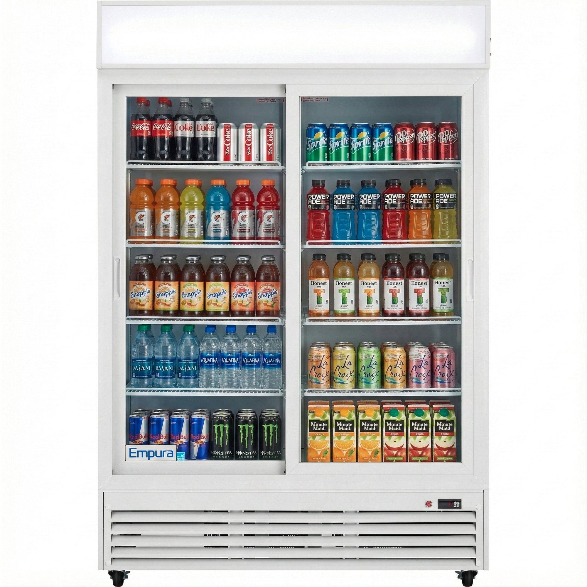 52" White Sliding Commercial Glass Door Merchandiser Refrigerator - 48 cu ft