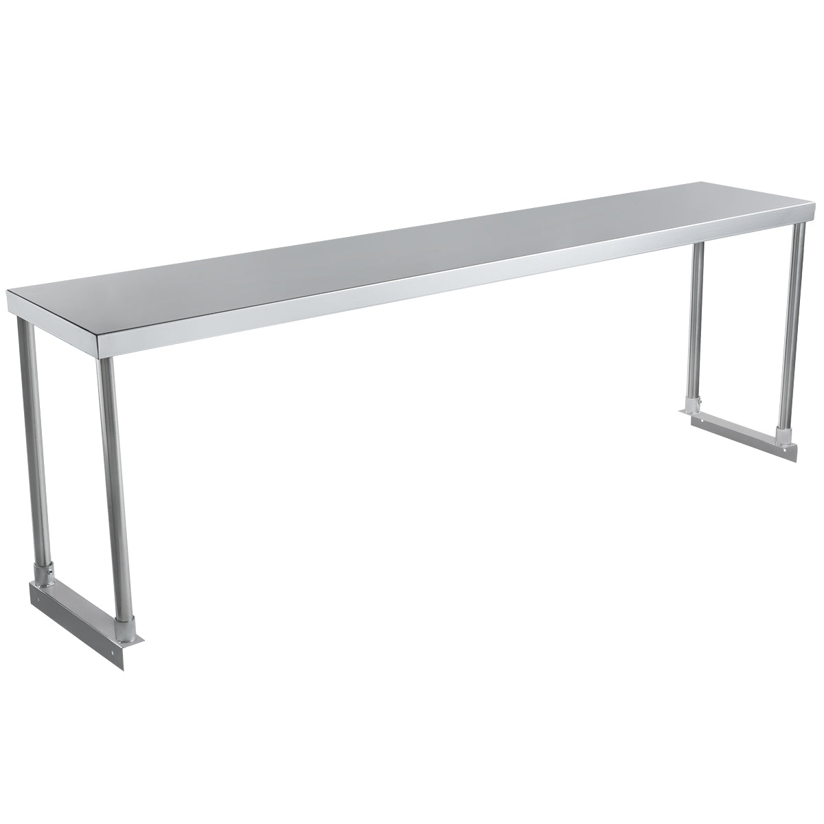Commercial Single Deck Overshelf, 60" x 12" x 19.5", 18 Gauge Stainless Steel, Table-Mounted, NSF Overshelf, Table-Mounted Empura
