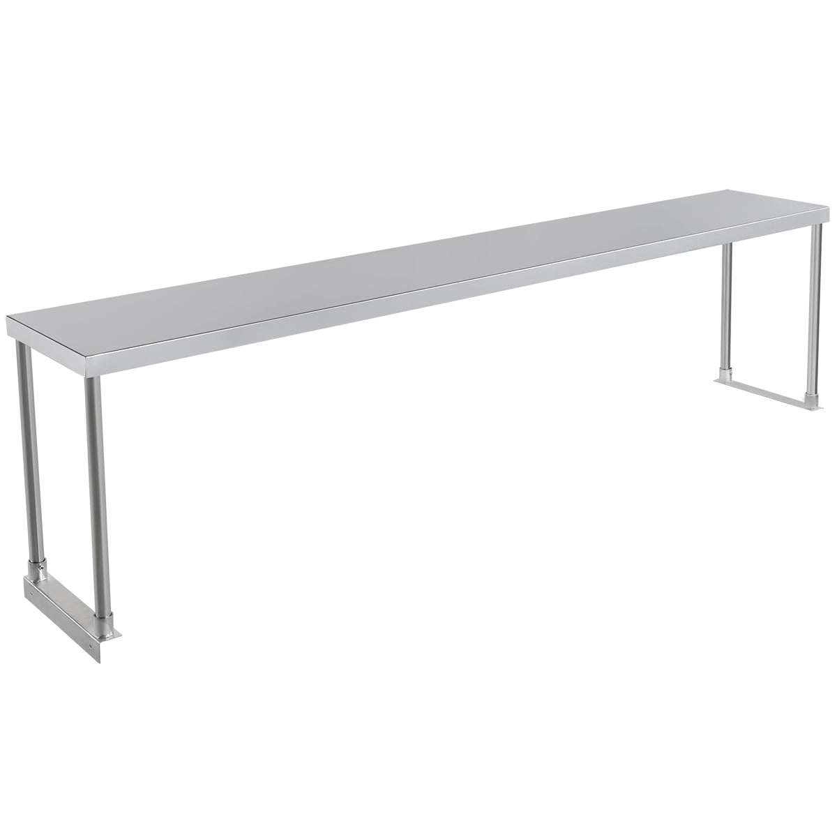Commercial Single Deck Overshelf, 72" x 12" x 19.5", 18 Gauge Stainless Steel, Table-Mounted, NSF Overshelf, Table-Mounted Empura