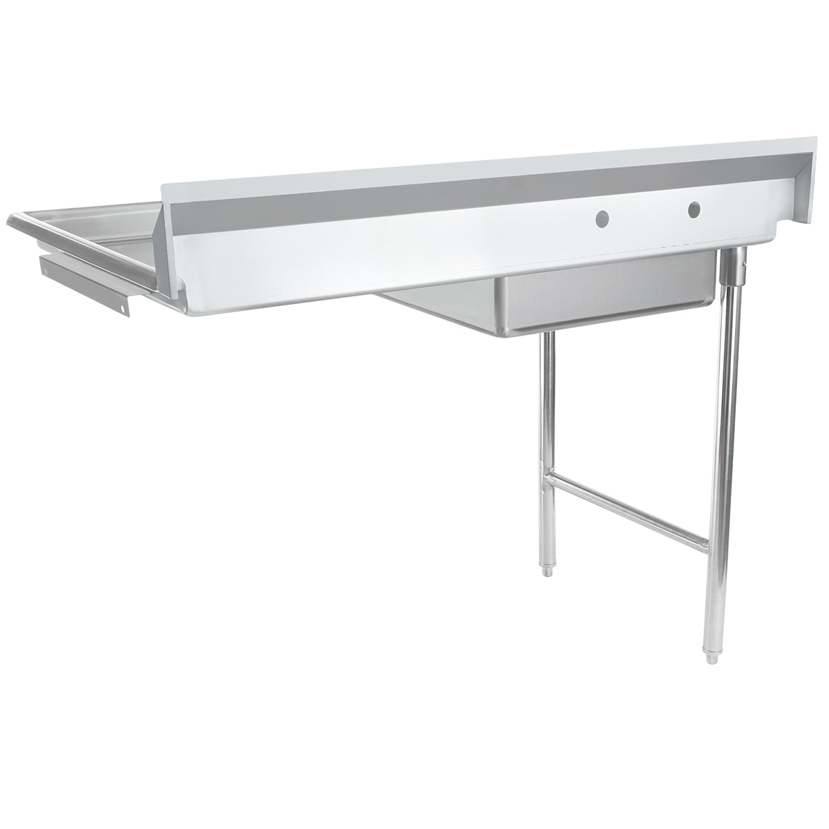 48" Soiled Undercounter Dish Table with Left Drainboard - 16 Gauge Stainless Steel, NSF Dishtable, Soiled, Undercounter Empura