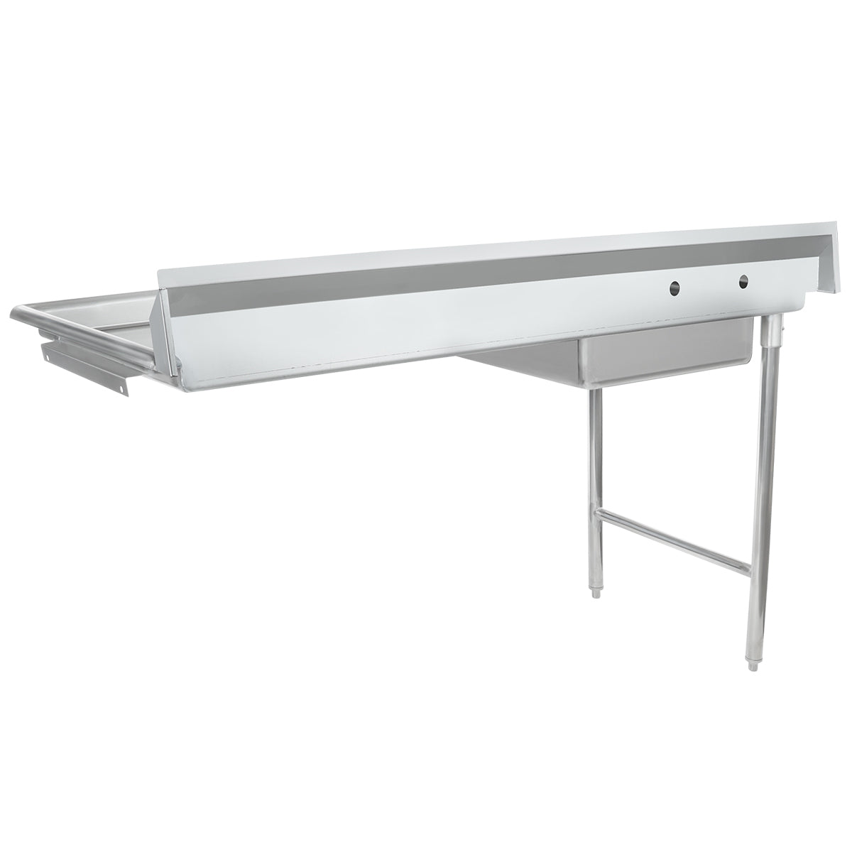 60" Soiled Undercounter Dish Table with Left Drainboard - 16 Gauge Stainless Steel, NSF Dishtable, Soiled, Undercounter Empura