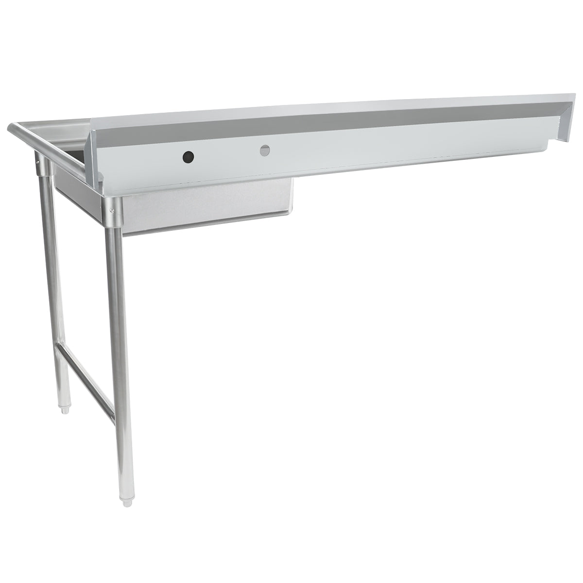 60" Soiled Undercounter Dish Table with Right Drainboard - 16 Gauge Stainless Steel, NSF Dishtable, Soiled, Undercounter Empura