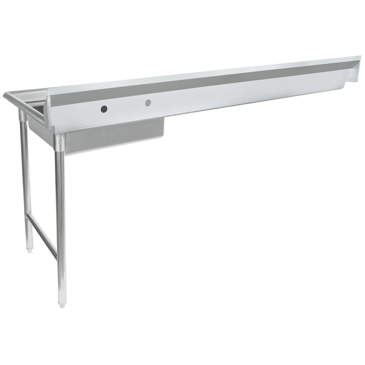 72" Soiled Undercounter Dish Table with Right Drainboard - 16 Gauge Stainless Steel, NSF Dishtable, Soiled, Undercounter Empura