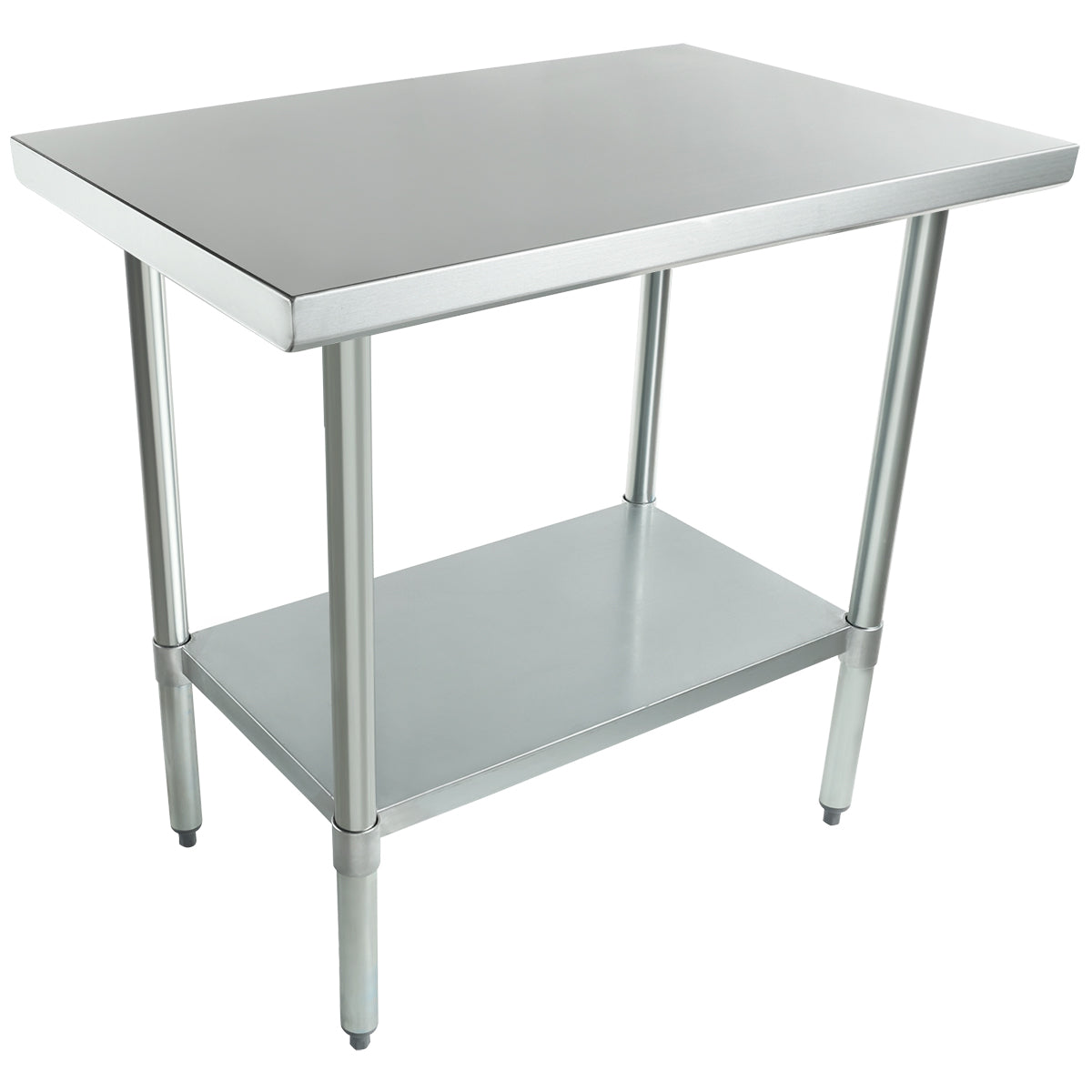 36" x 24" Economy Duty Work Table 18 Gauge 430 Stainless Steel with Galvanized Legs and Undershelf, NSF Work Table, 36" - 38", Stainless Steel Top Empura