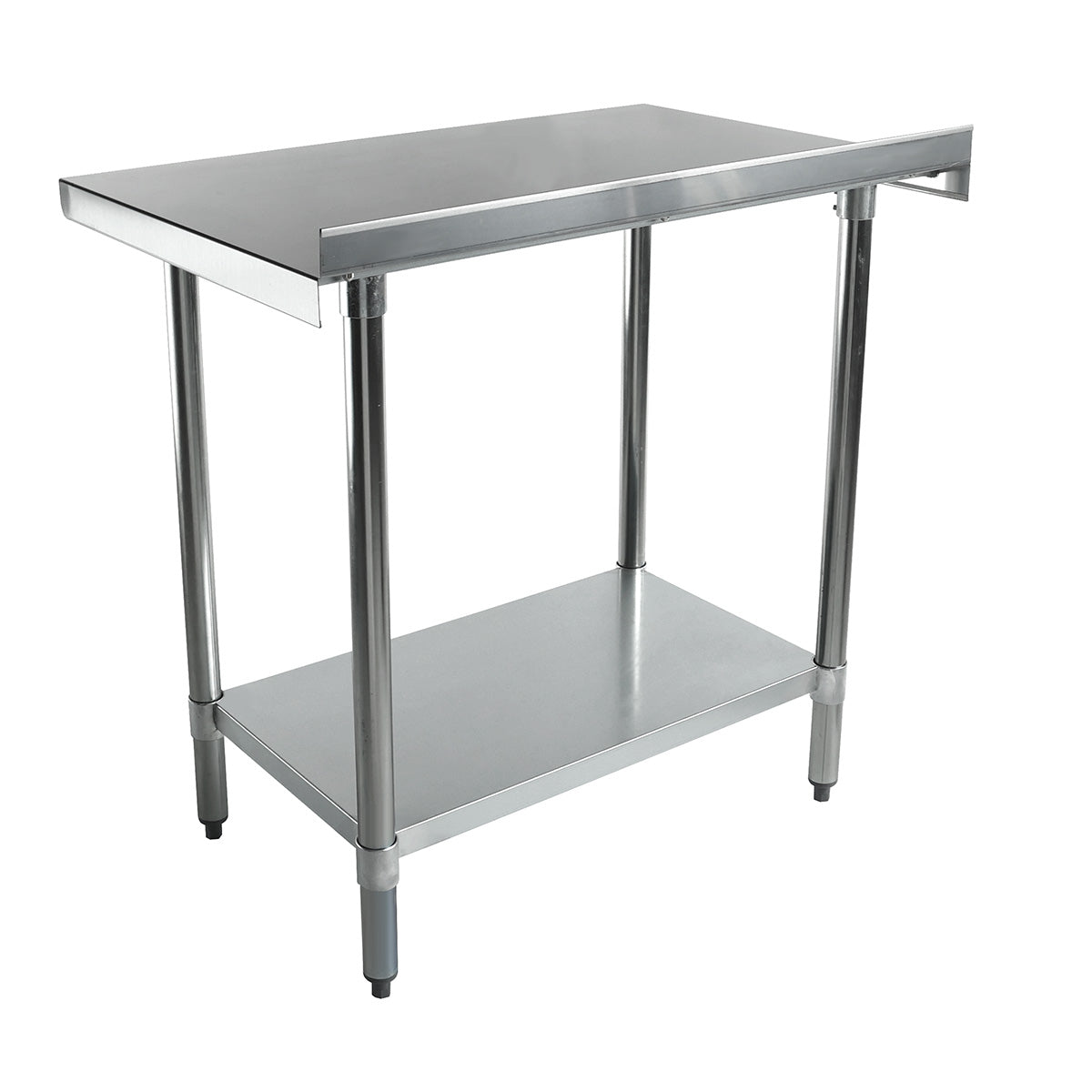Empura 36" x 24" 18-Gauge 430 Stainless Steel Commercial Work Table with 2" Backsplash Galvanized Legs and Undershelf