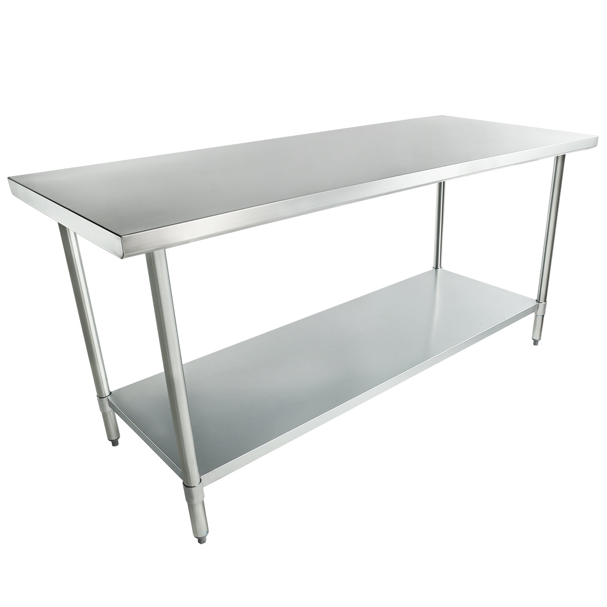 72" x 30" Economy Duty Work Table 18 Gauge 430 Stainless Steel with Galvanized Legs and Undershelf, NSF Work Table, 63" - 72", Stainless Steel Top Empura