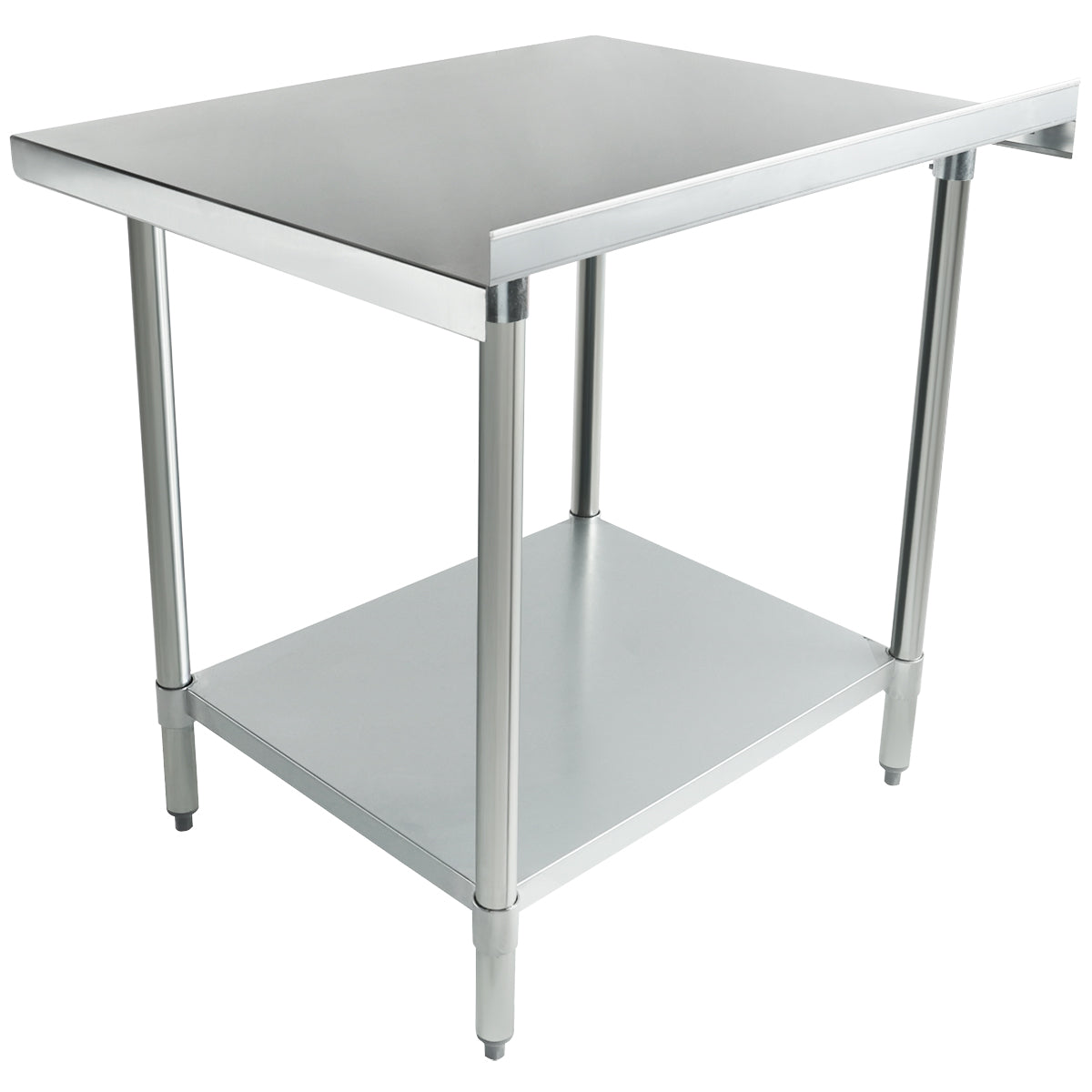36" x 30" Economy Duty Work Table 18 Gauge 430 Stainless Steel with 2" Backsplash and Galvanized Undershelf, NSF Work Table, 36" - 38", Stainless Steel Top Empura