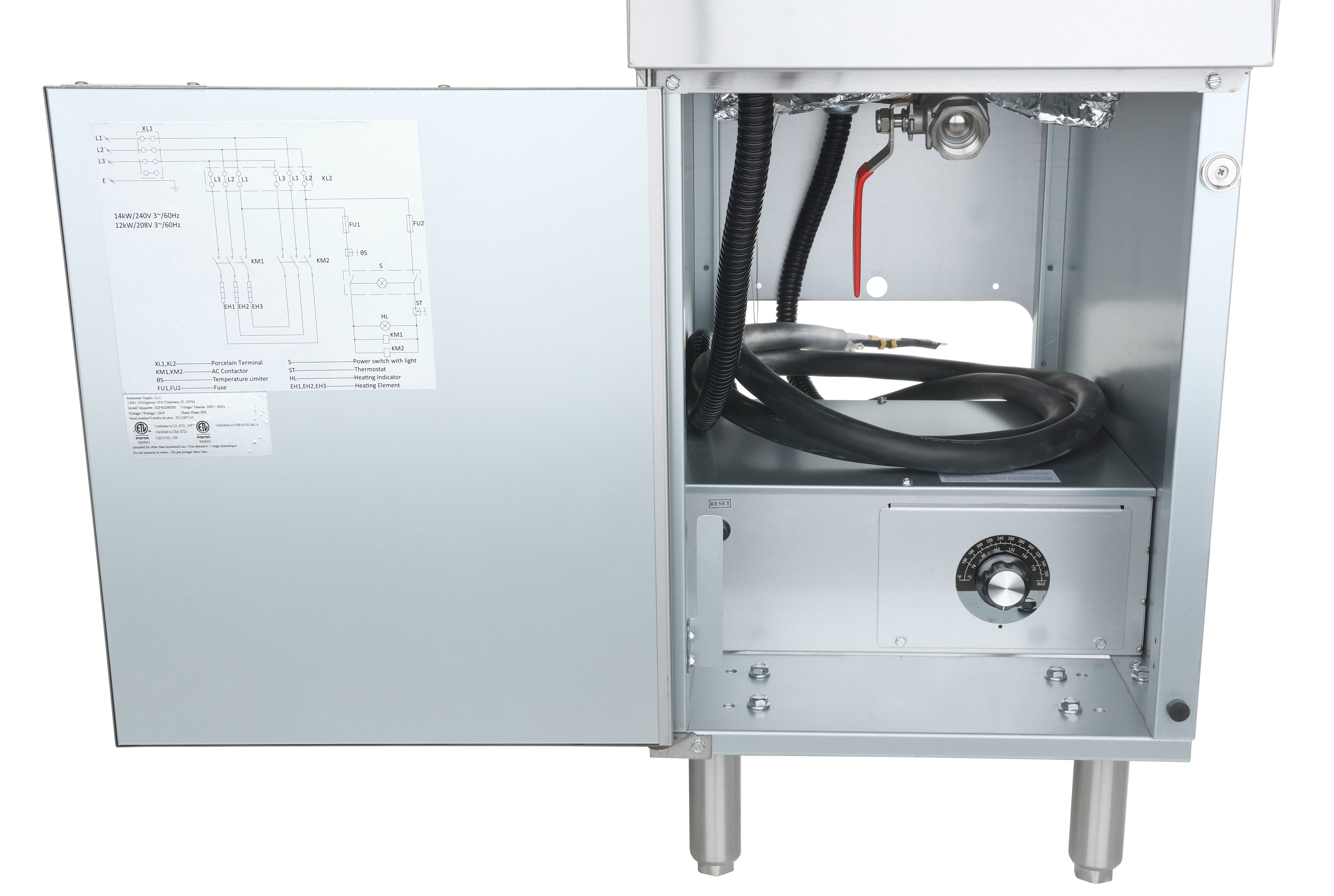 40 lb. Electric Commercial Stainless Steel Full Pot Floor Fryer Fryer, Electric, Floor Model, Full Pot Empura